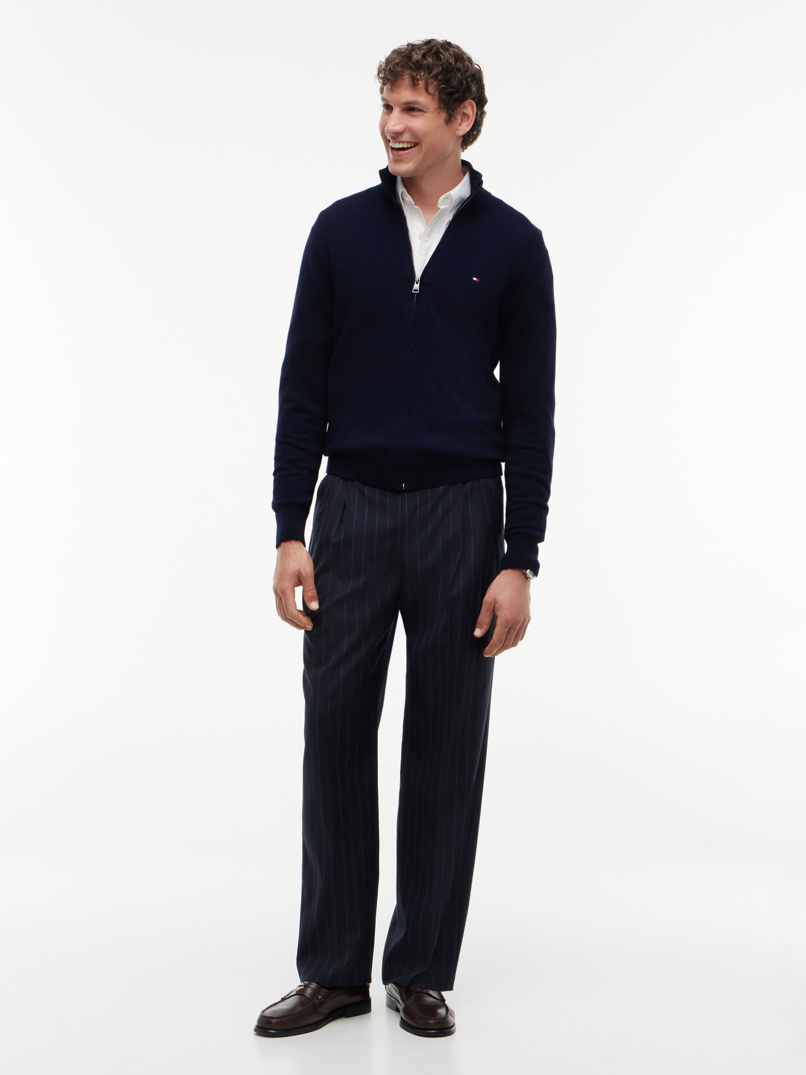 PIMA ORG CTN CASHMERE ZIP THRU, BLUE #5