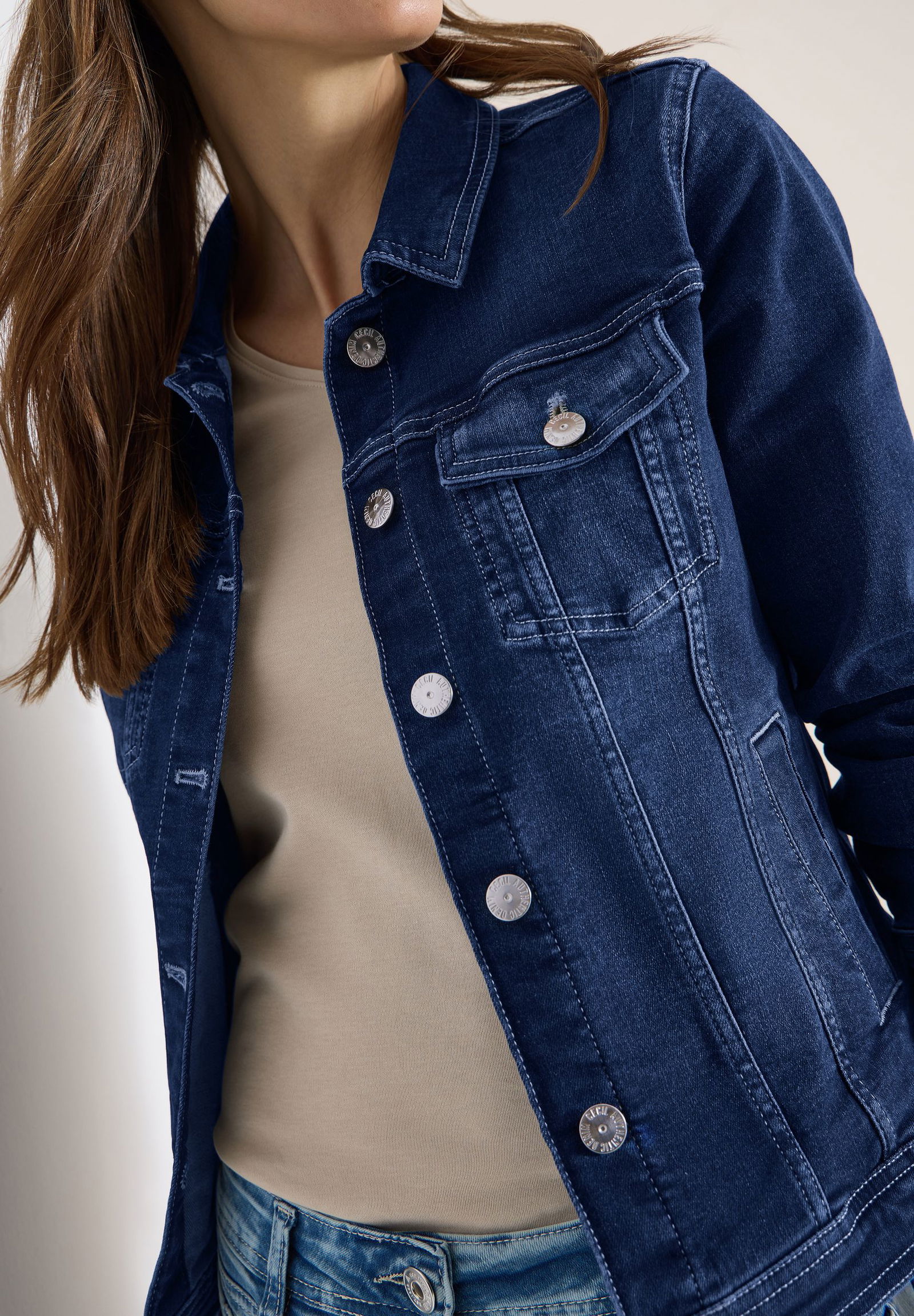 CECIL |  CECIL Schmale Hose  | L | mid blue wash