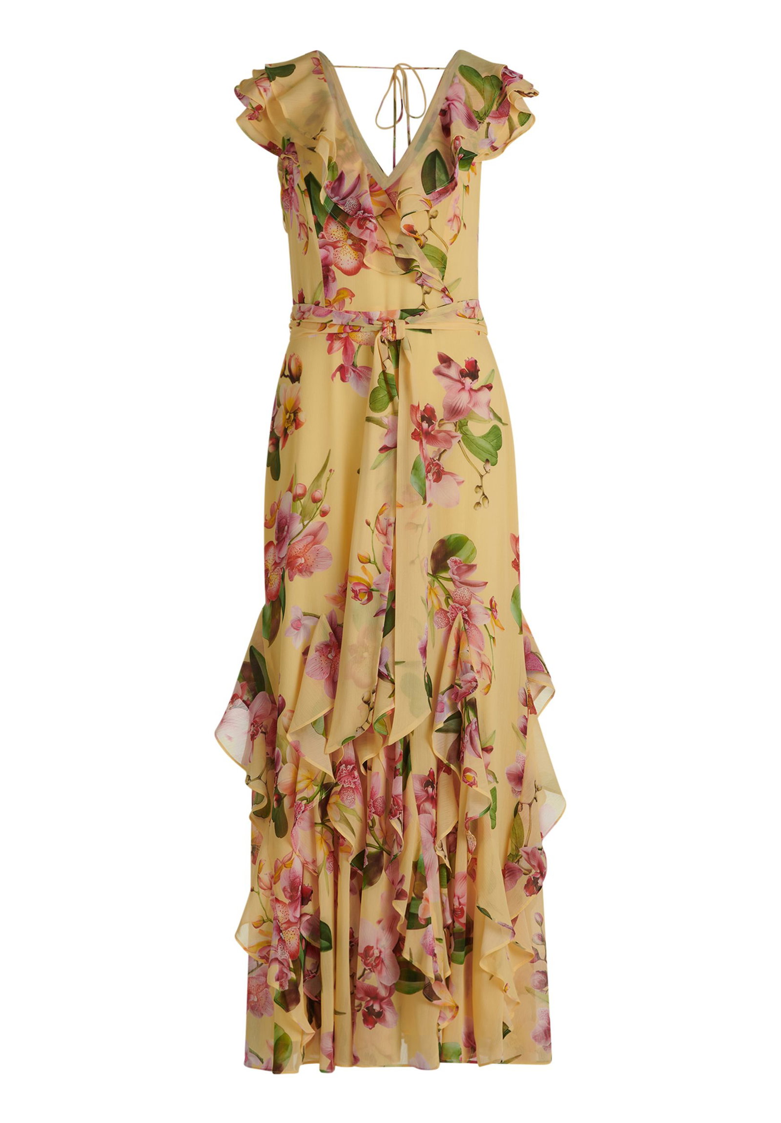 |  Kleid Lang, Yellow/Rosé | 38