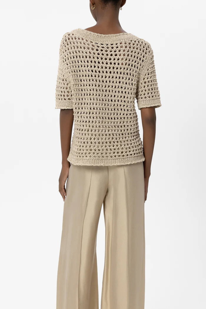 Luisa Cerano Pailletten-Netzstrick-Pullover #3