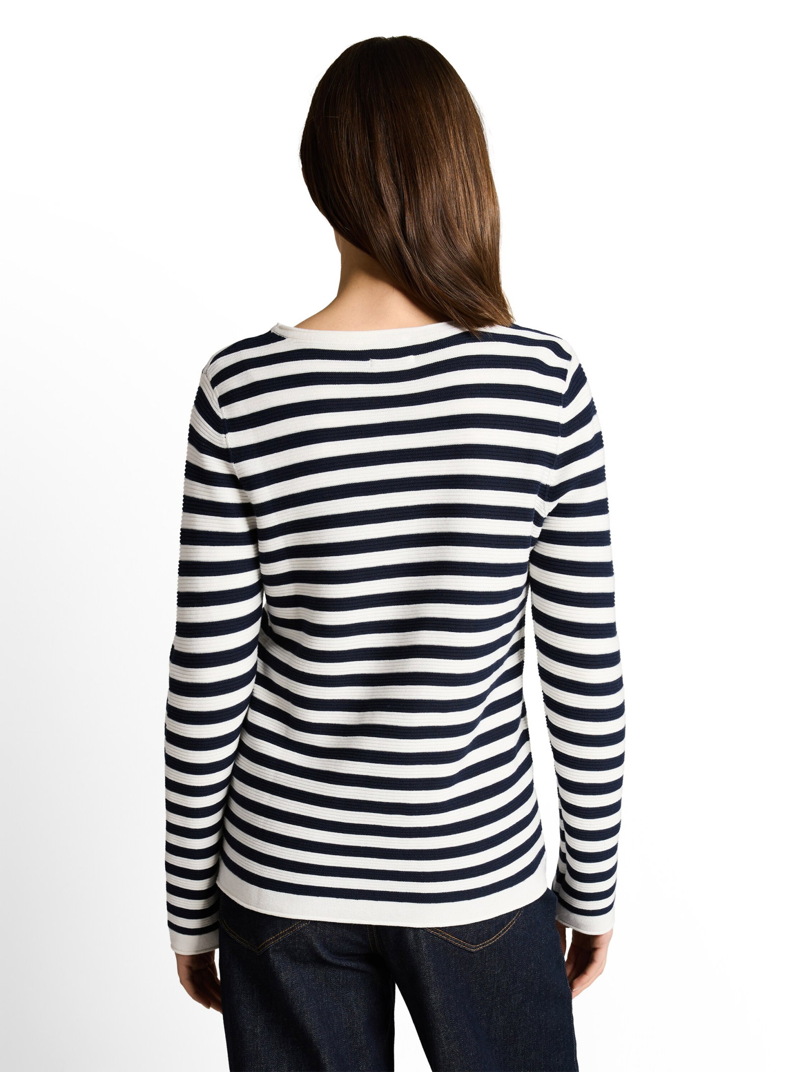 sweater new ottoman, dark navy white stripe #4