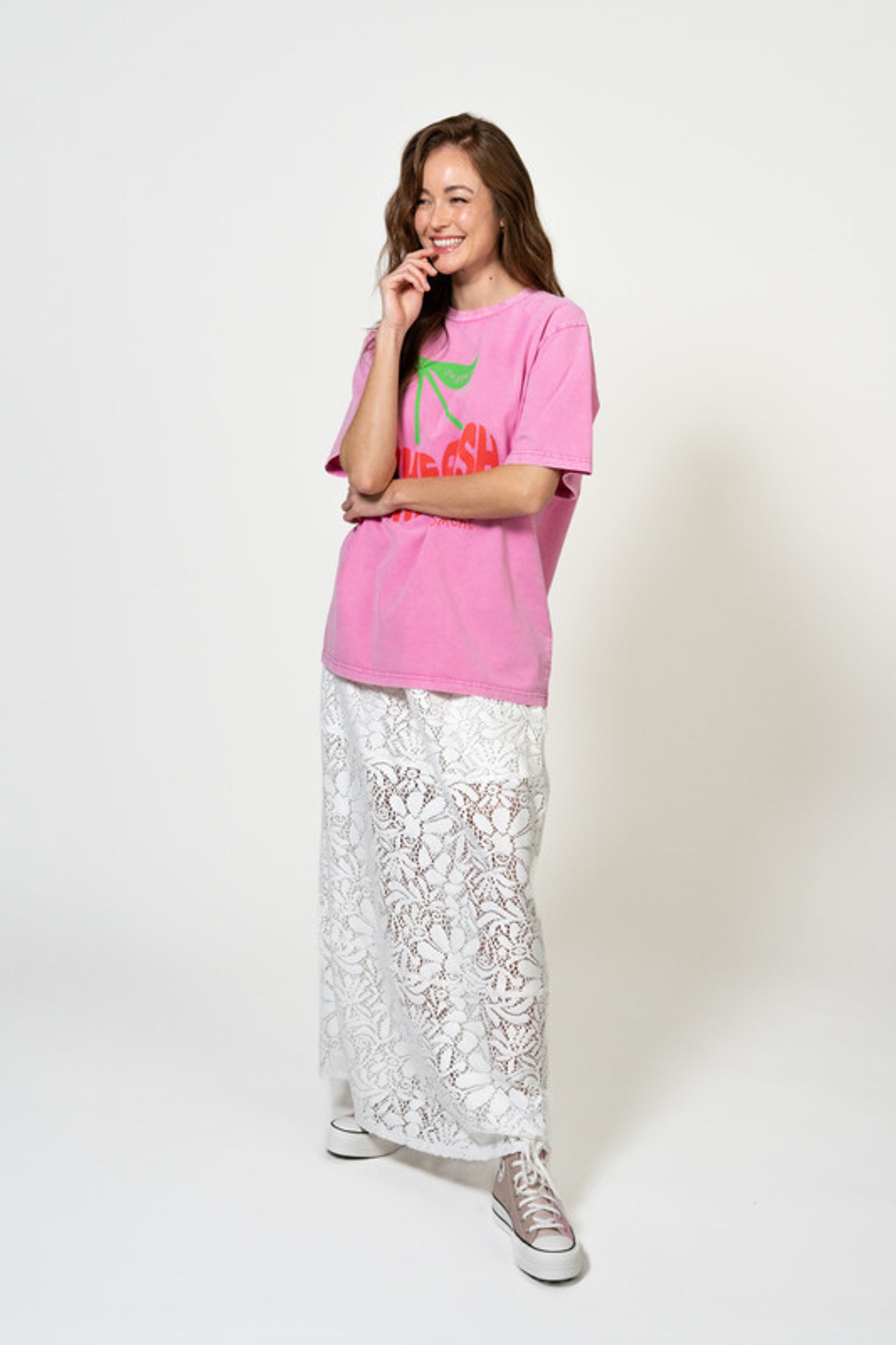 Oh April |  Oh April T-Shirt "Cherish" | XS | Fuchsia Acid