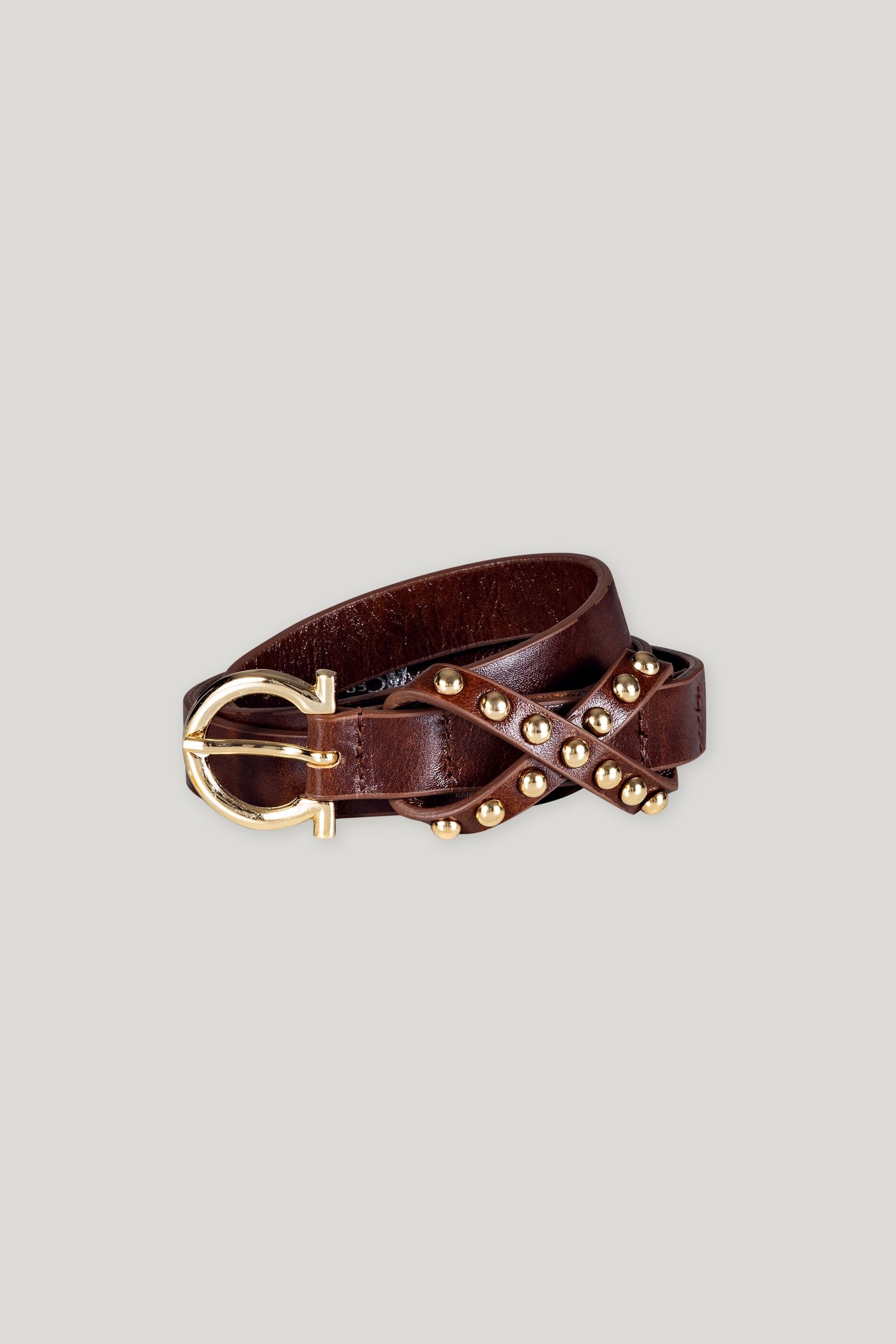  |  Gürtel mit Nieten-Details, brown | 38 | 1952_6689
