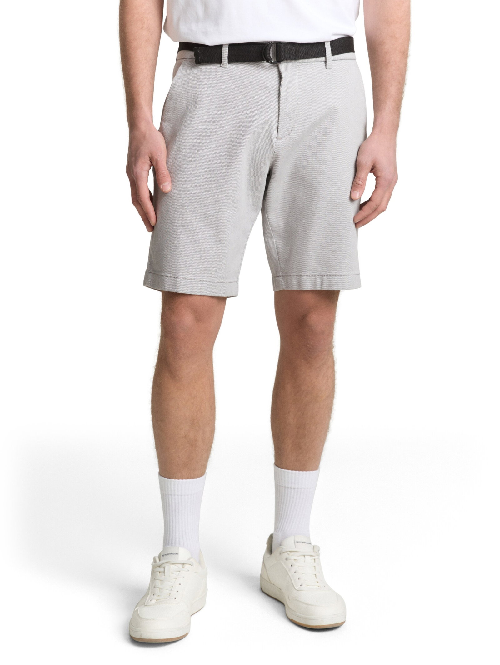 regular structured chino short, grey white twill structure #2