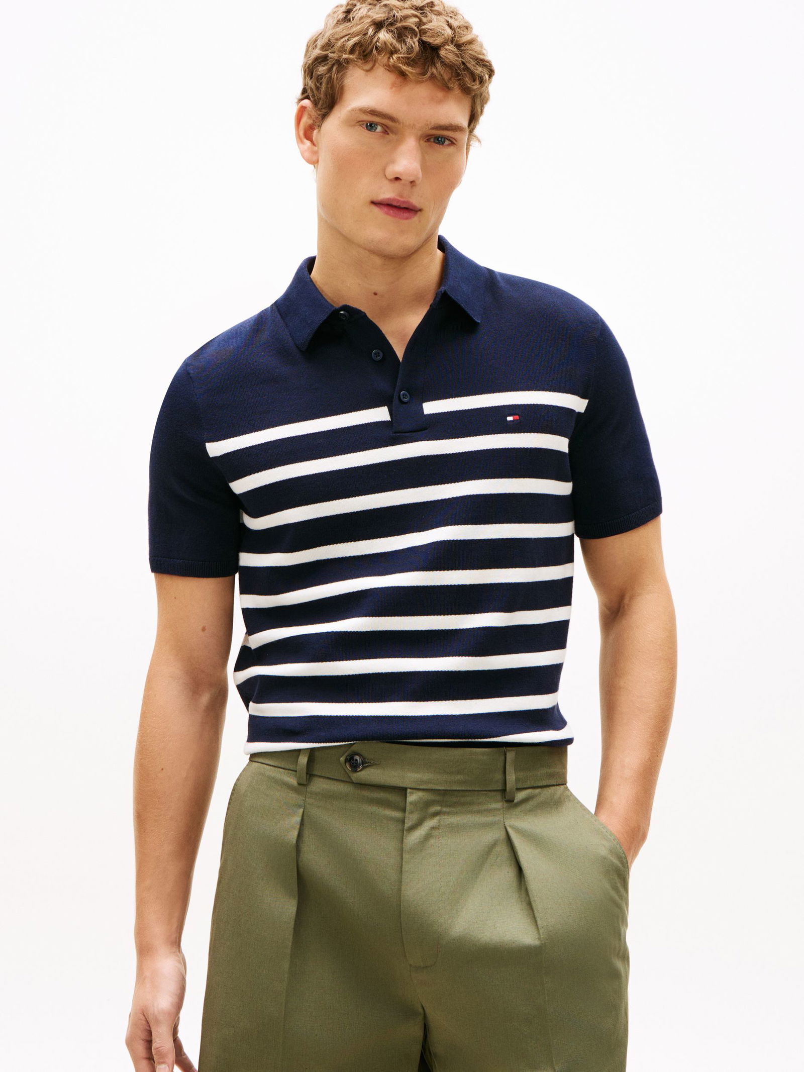 Tommy Hilfiger |  Tommy Hilfiger Poloshirt  | M | blue spell / stripe
