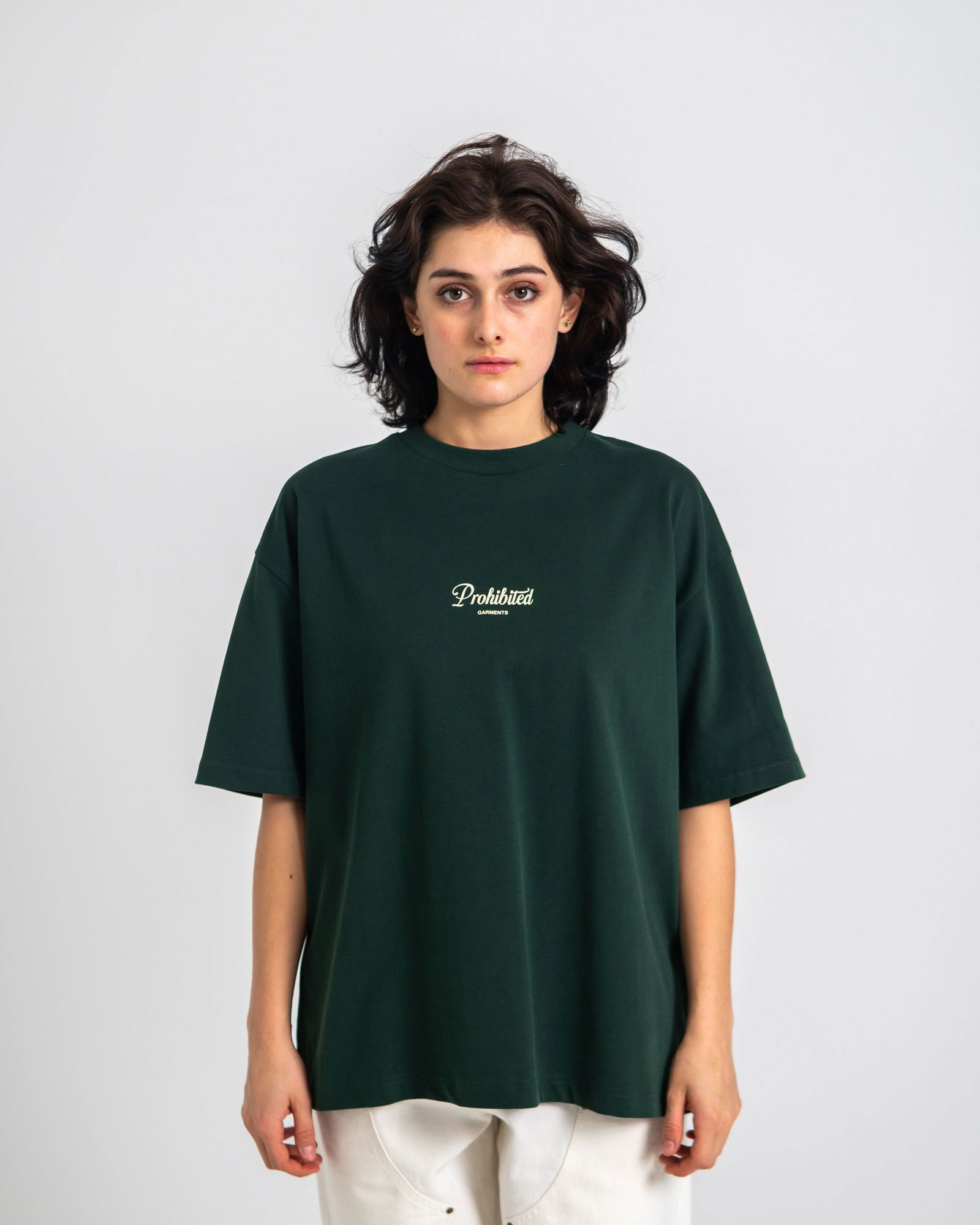 7ceda91f4cb44c0f30ff7ff0f87468ff | Prohibited Garment Unisex Oversized Shirt | S | BRG/Cream