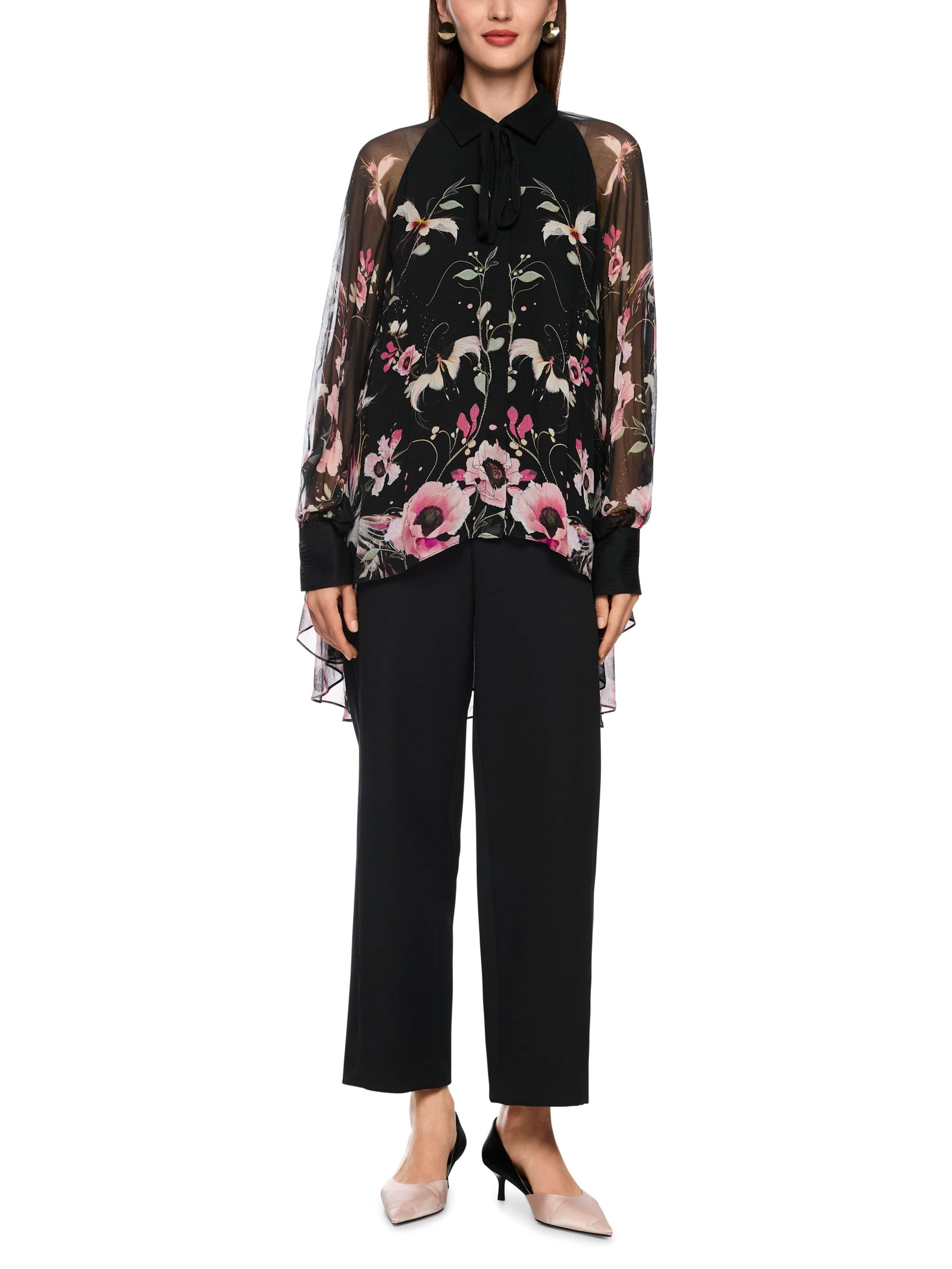 Lange Bluse mit Blumenmuster #2