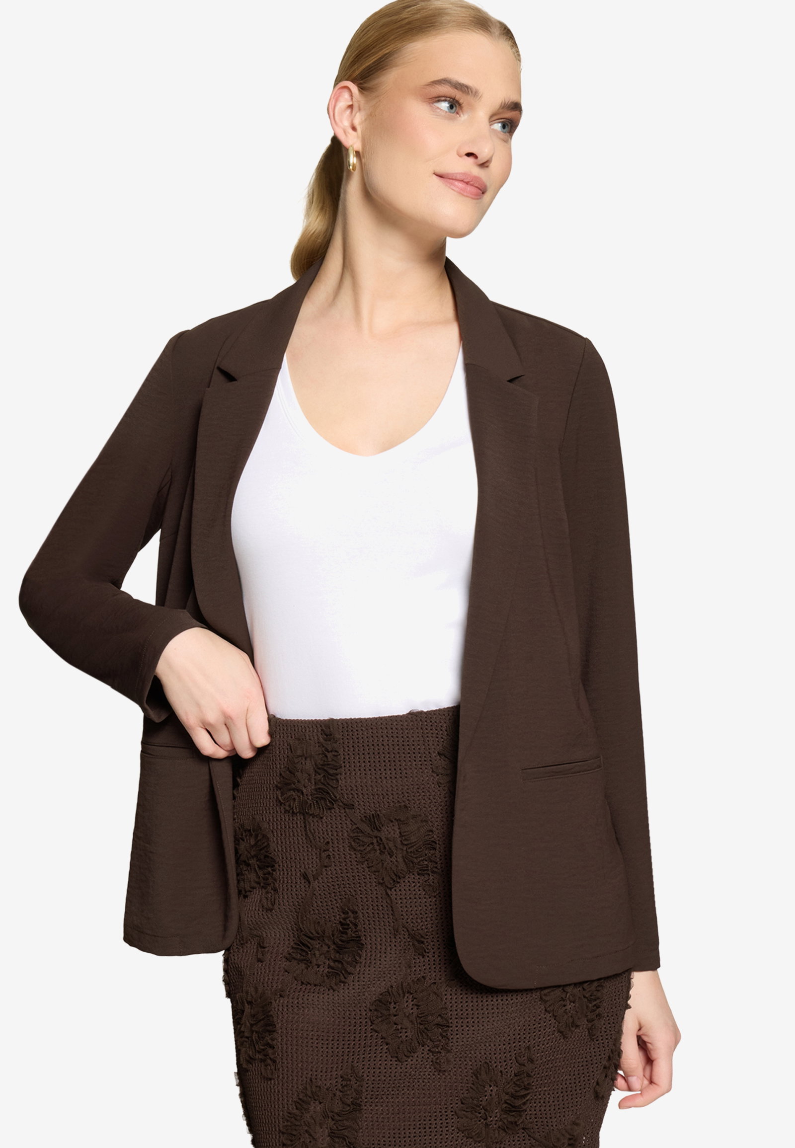 Blazerjacke Lang 3/4 Arm, Chocolate Plum #6