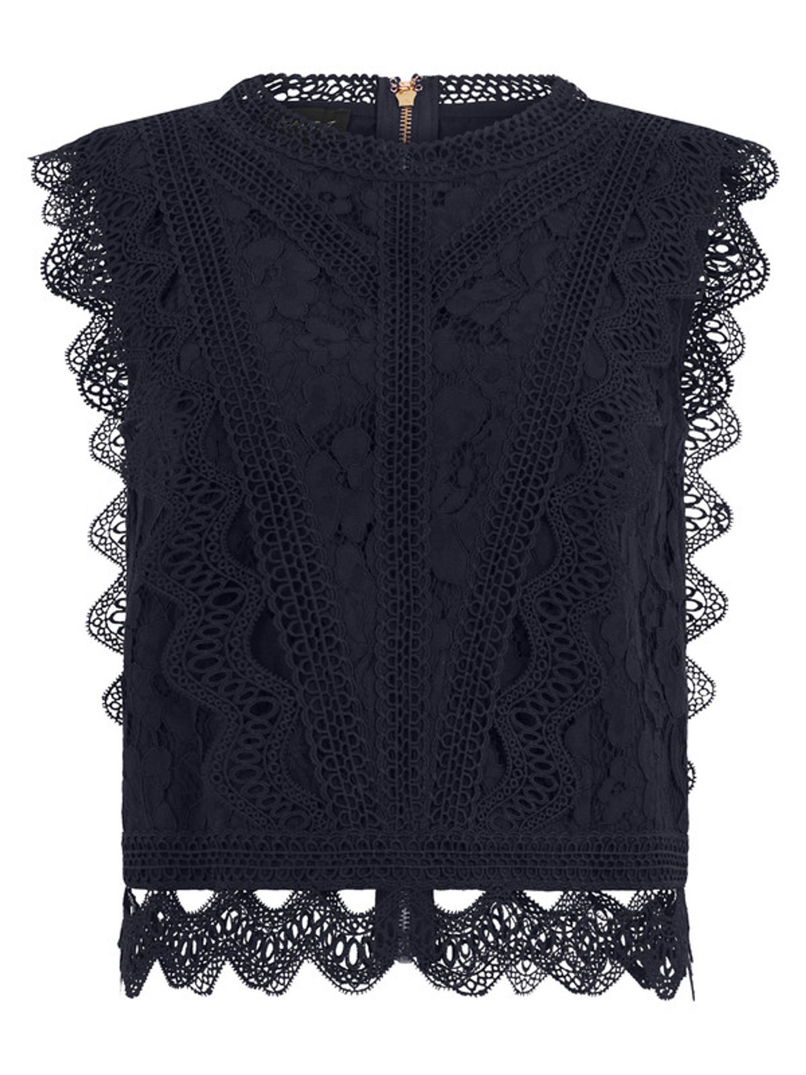 Apart Spitzentop mit Rüschen und Häkeldetails #1