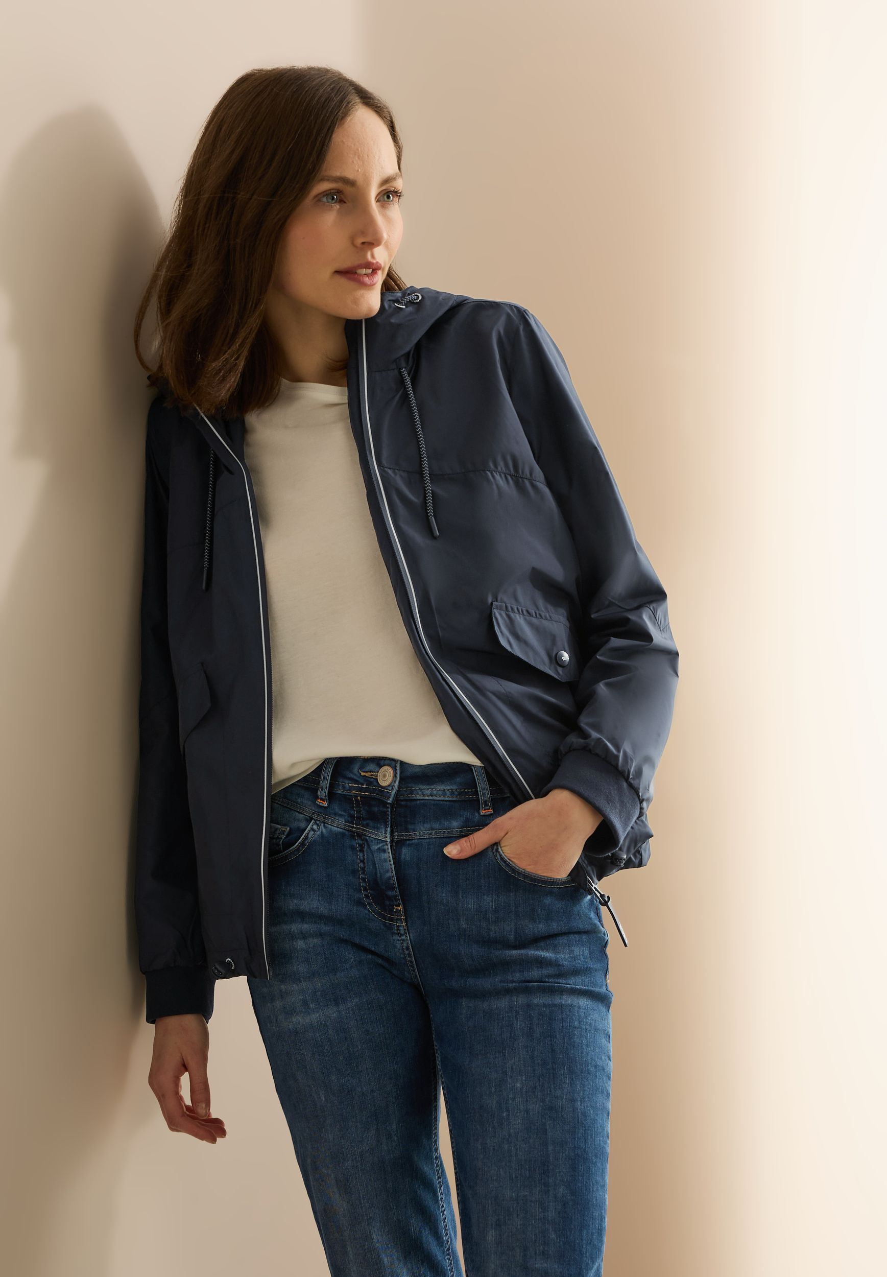  |  Windbreaker w. flap pockets, dark navy blue | S | dark navy blue