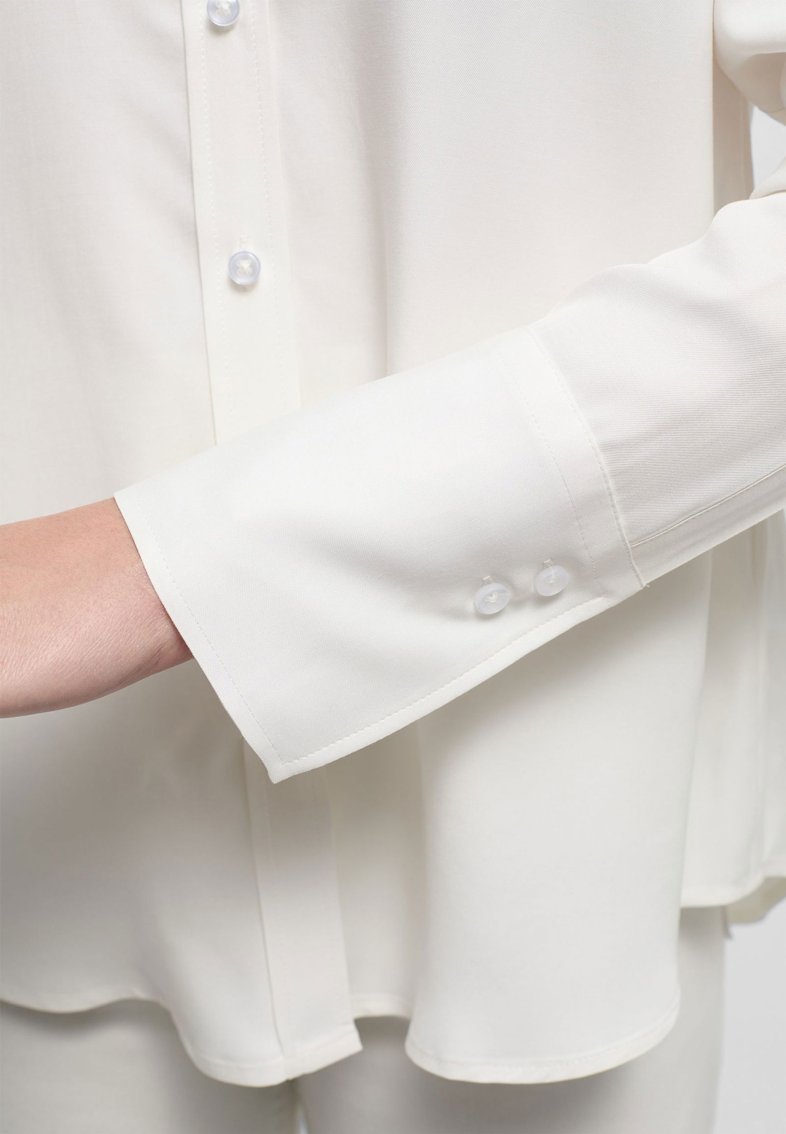 Eterna |  Eterna Hemdbluse in weiß strukturiert | 38 | off-white