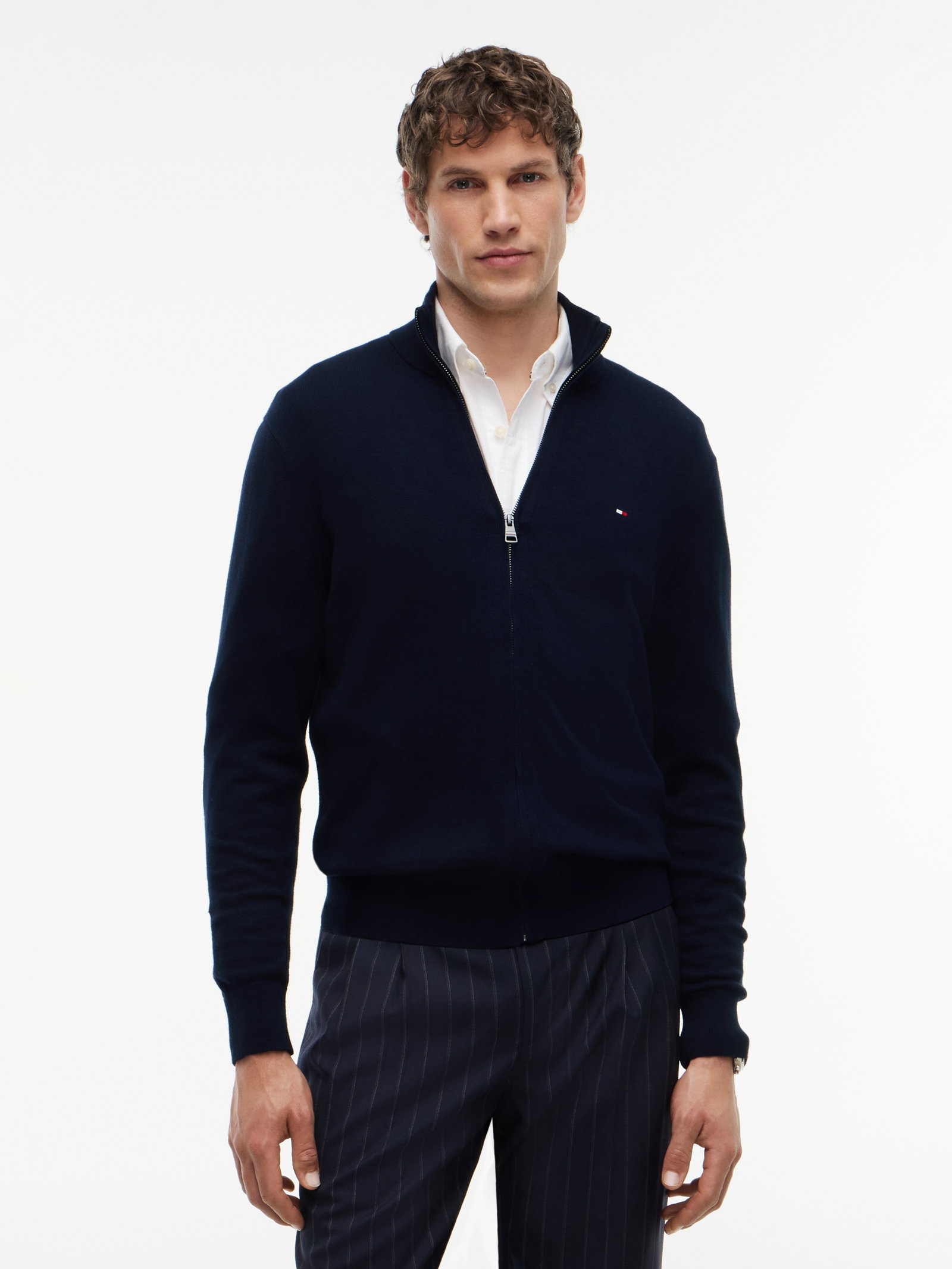 PIMA ORG CTN CASHMERE ZIP THRU, BLUE #2