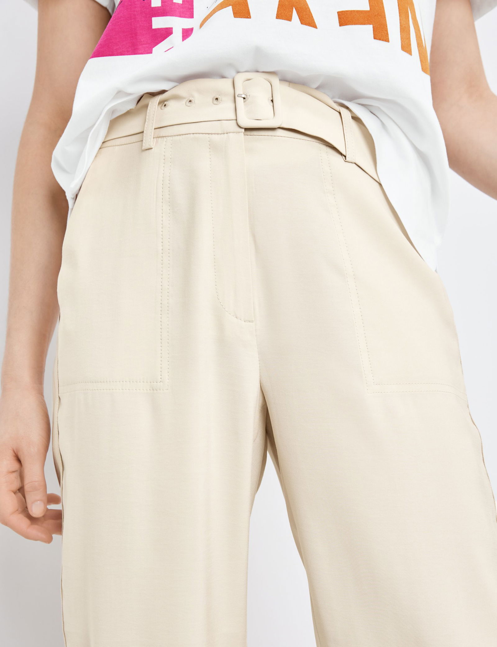 7/8 Hose mit Stoffgürtel Peg Leg