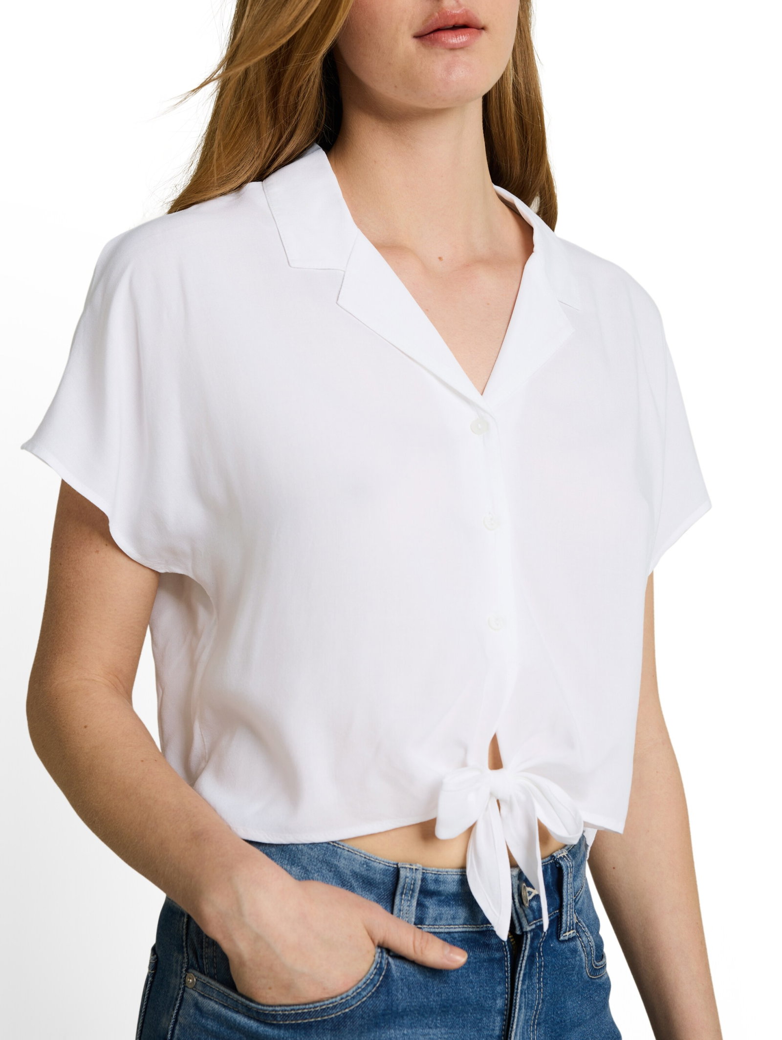 resort shirt with knot, White #6