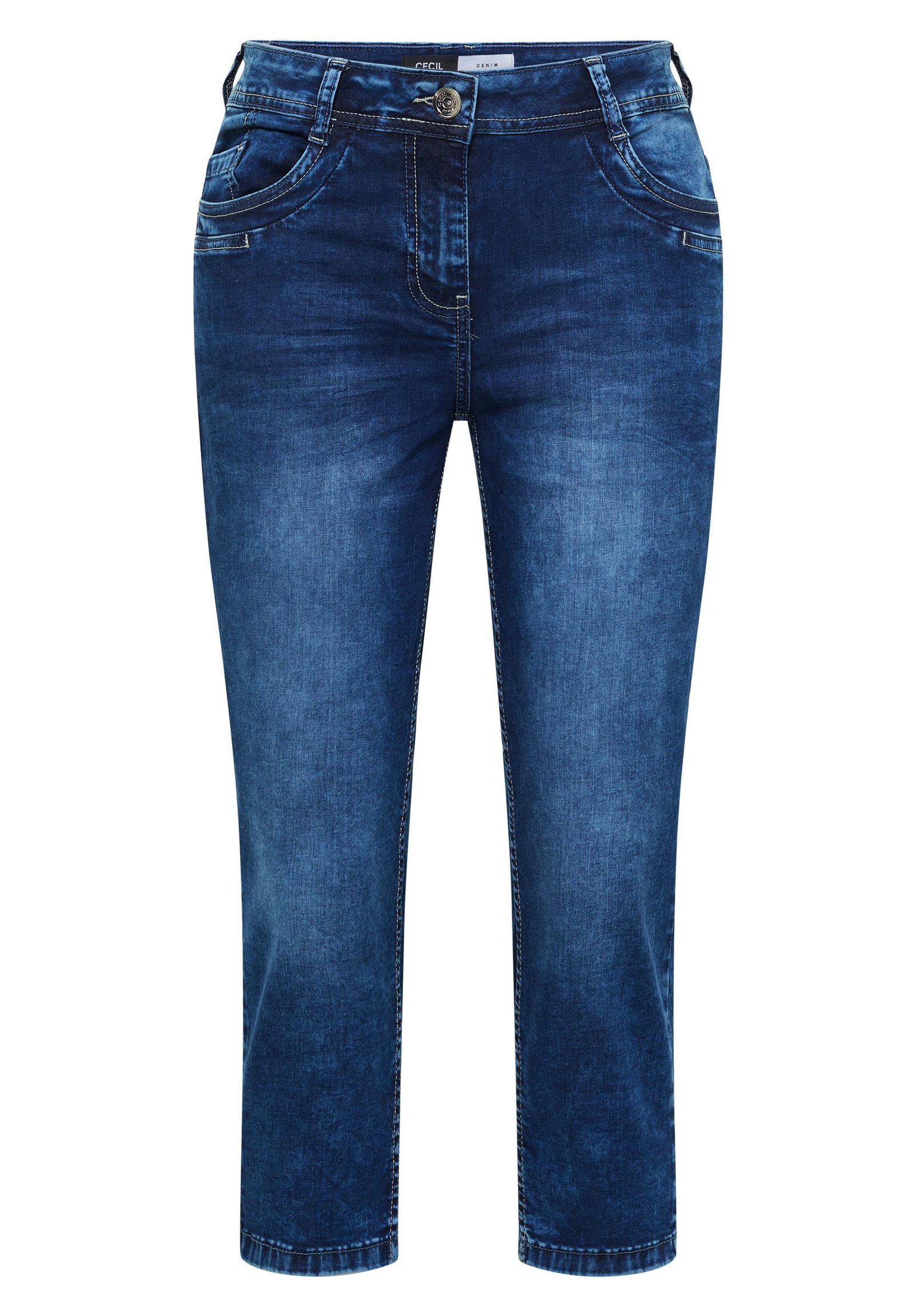 67d5d7b8c30c6e0193072a0dbb0028ed CECIL | CECIL 7/8-Jeans | mid blue used wash