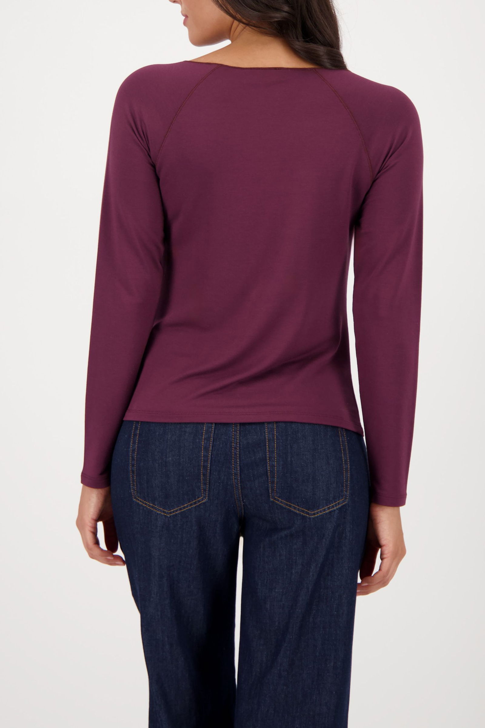 Monari | Monari Basic-Langarmshirt | 36 | bordeaux