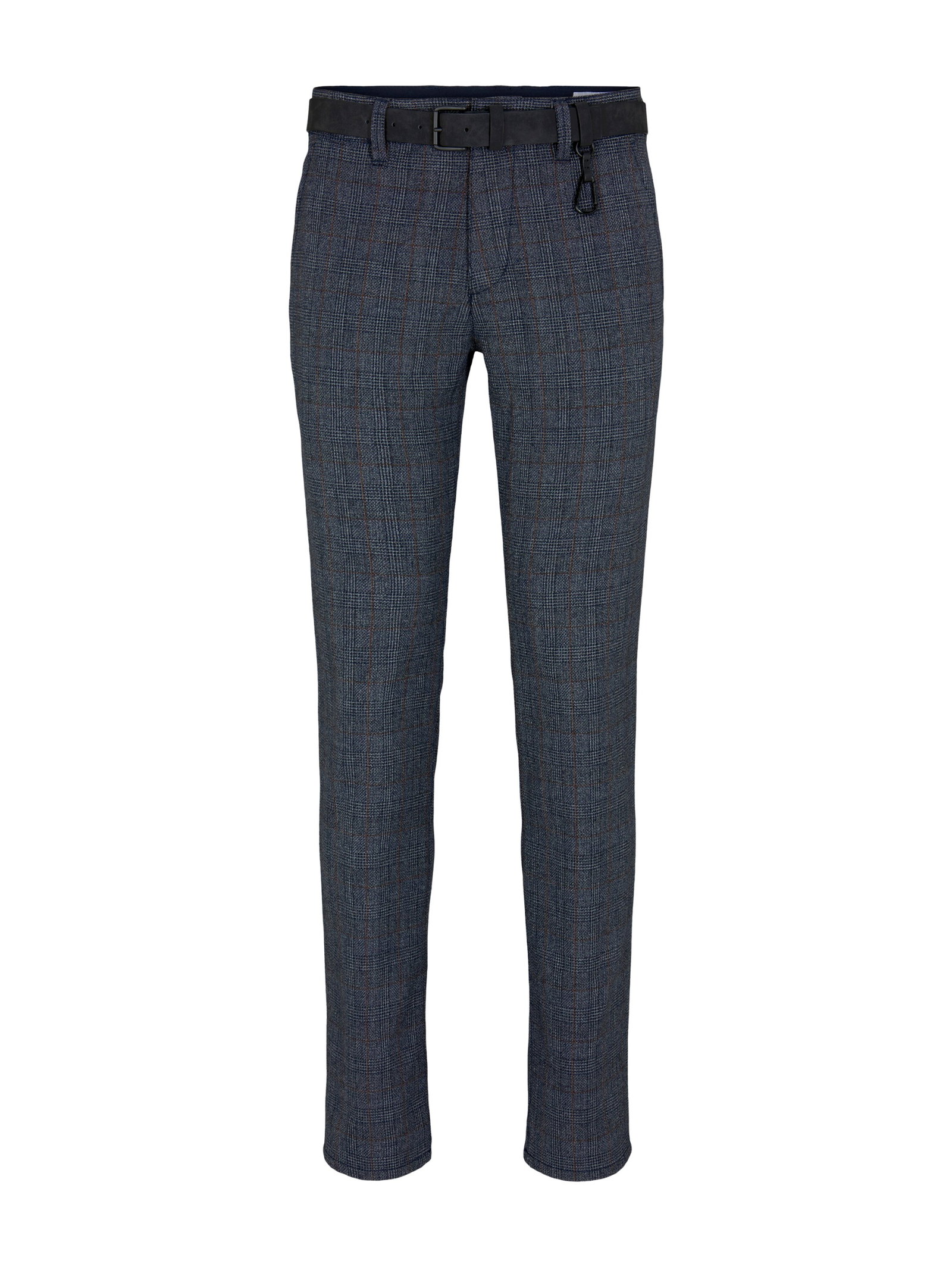 structured straight chino, navy grindle check #1