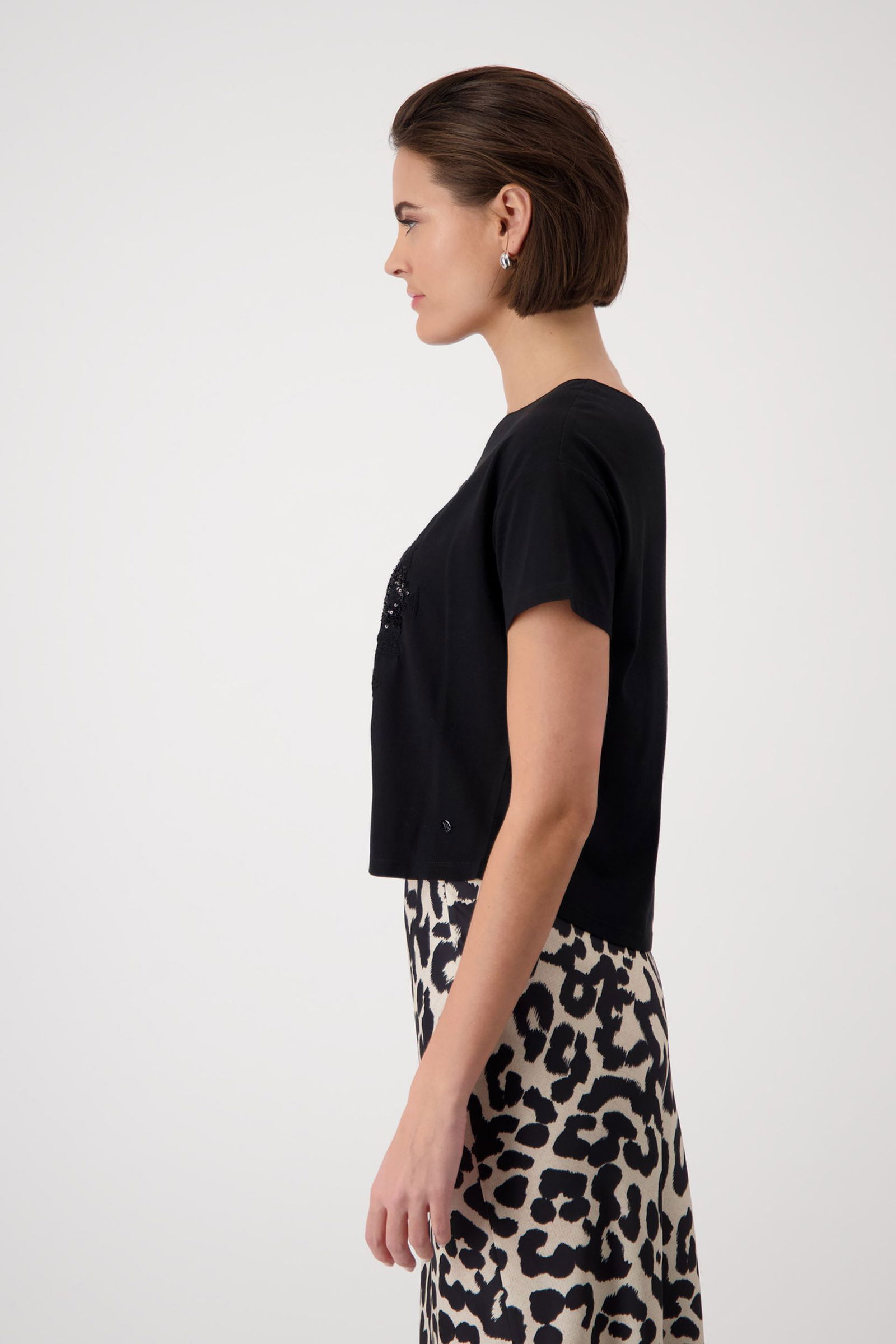 Monari |  T-Shirt, schwarz | 38 | schwarz