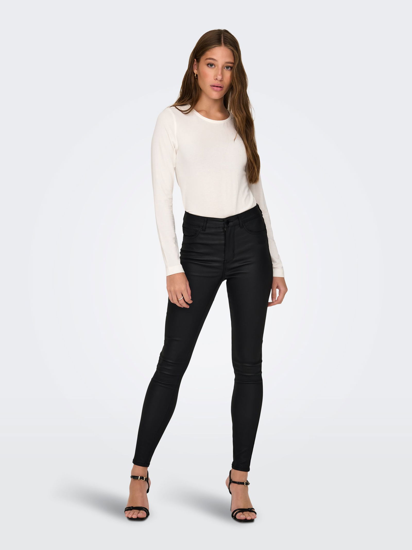 JDY | JDYNEWTHUNDER COATED HIGH SKN PNT NOOS | XS/30 | black