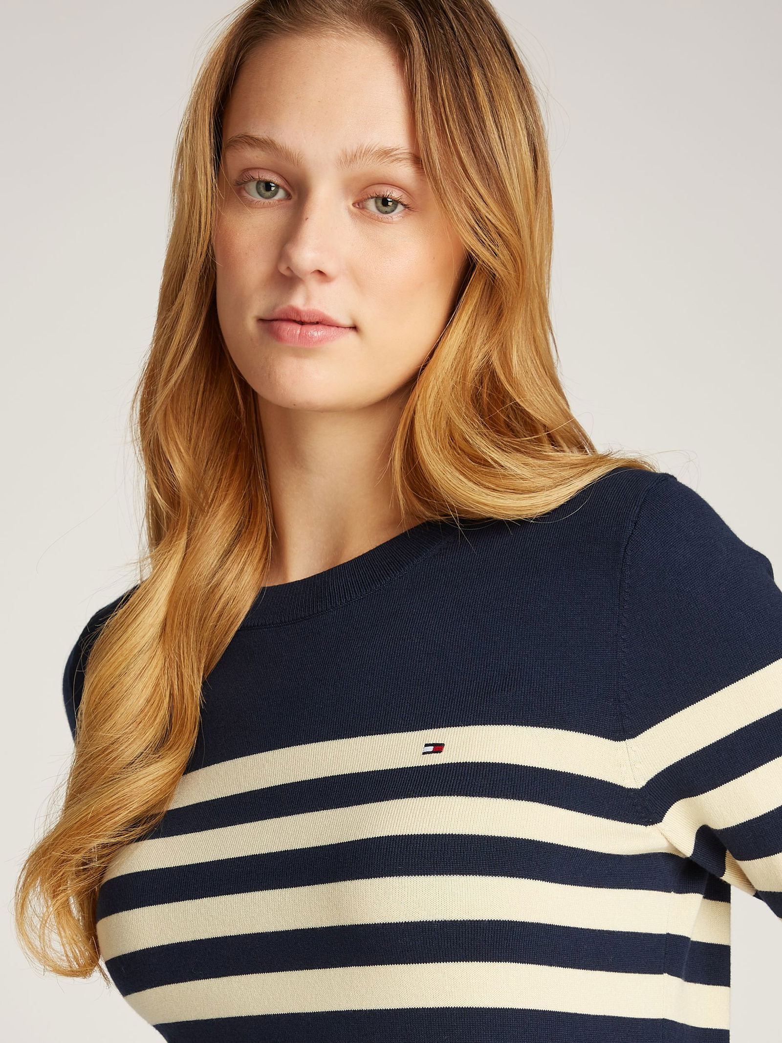Tommy Hilfiger |  Tommy Hilfiger Pullover  | L | breton ecru/desert sky