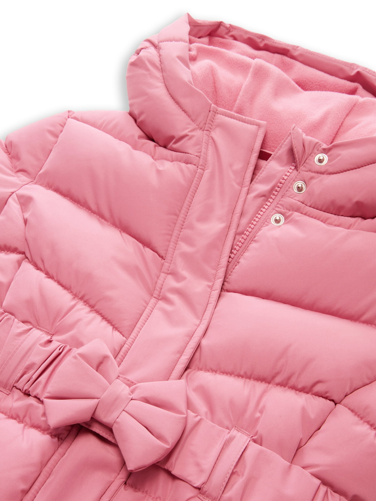 belted puffer jacket, smooth rose #3