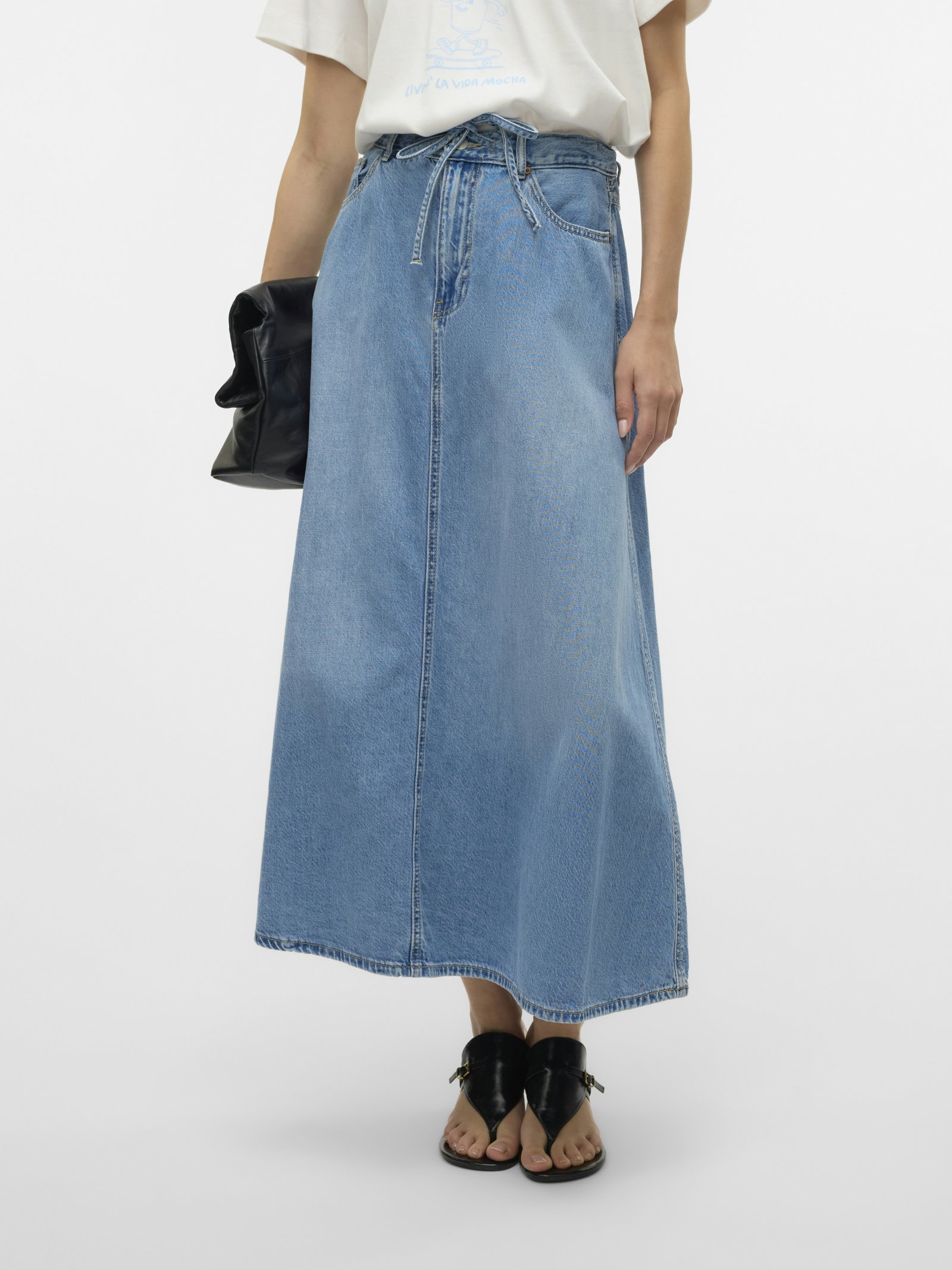 VMHILLA MR WIDE 7/8 DNM SKIRT MIX, Light Blue Denim #3