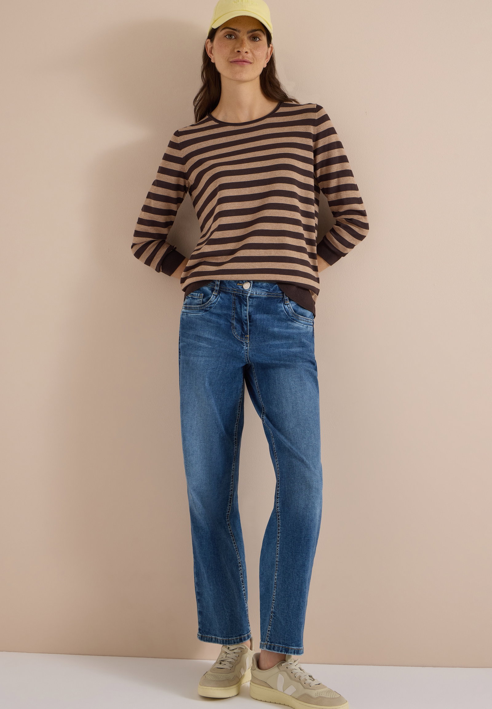 TOS_Striped Roundneck, truffle brown #5