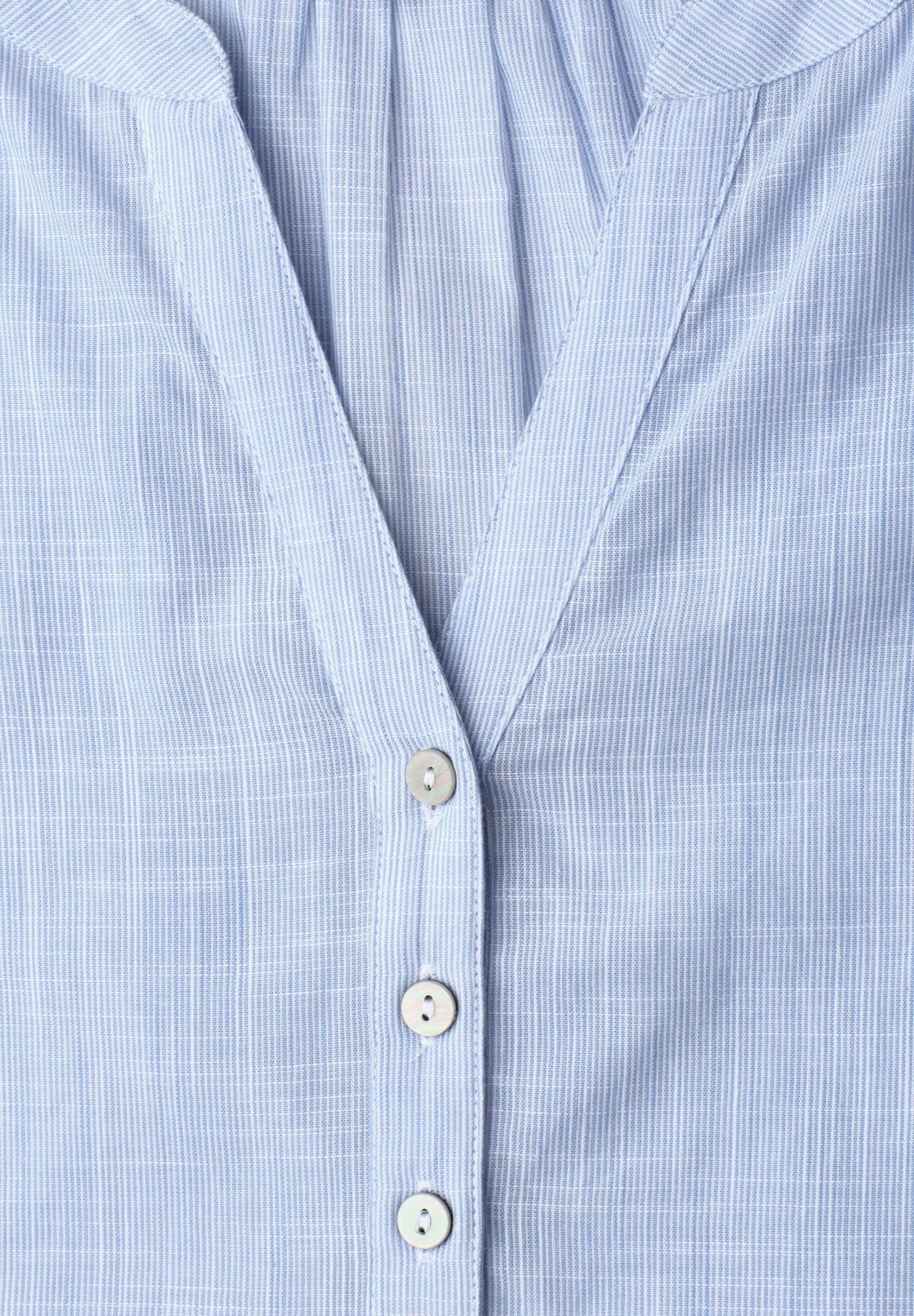LTD QR Chambray splitneck blou, original blue #2