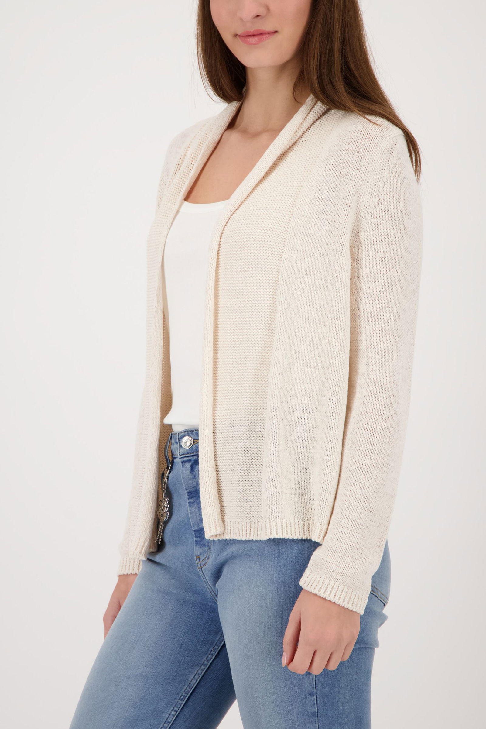 |  Strickjacke, champagne beige | 46 | cloudy grey