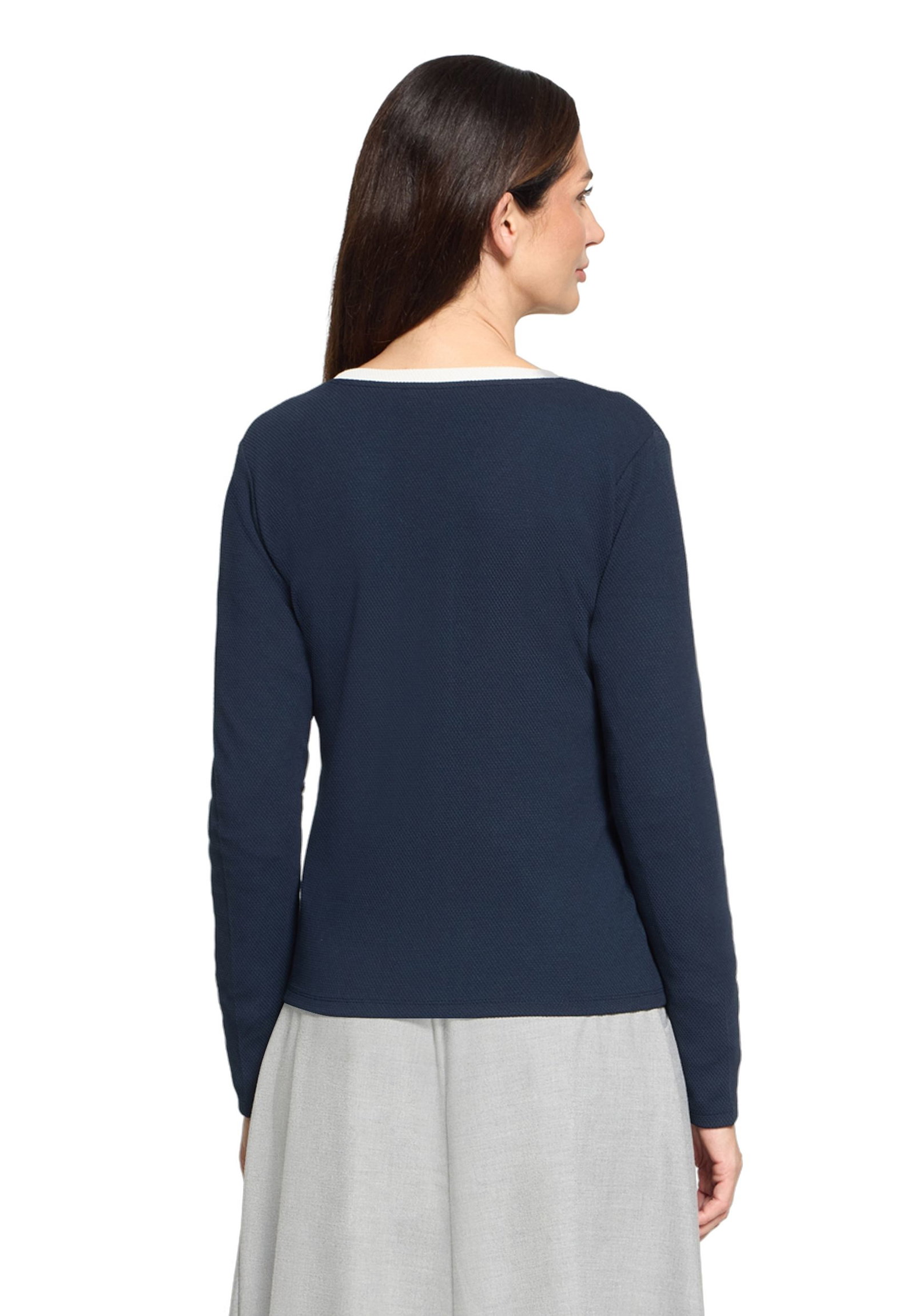 Betty Barclay |  Betty Barclay Sweatblazer  | 46 | patch dark blue/cream