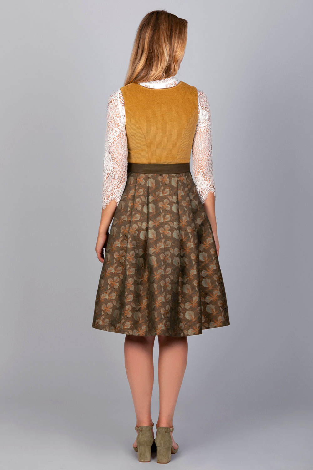 Edelnice Midi Dirndl Hanna Cord Gelb #5