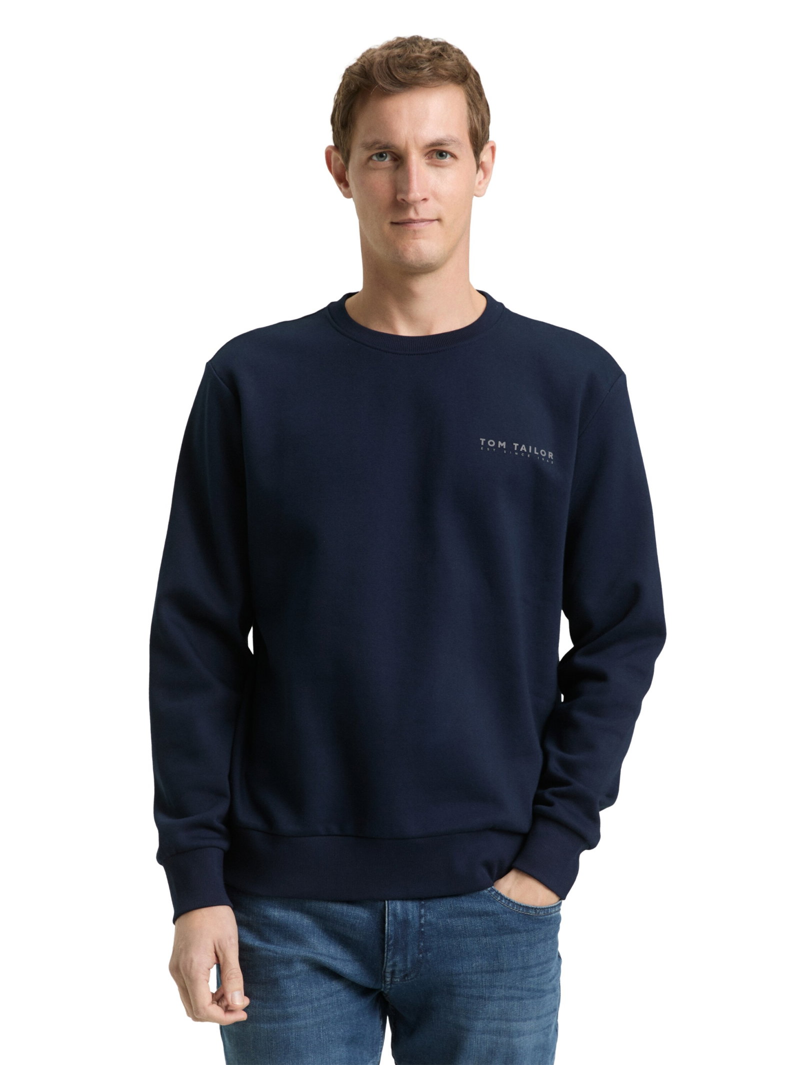 Tom Tailor printed crew neck sweater, sky captain blue #6
