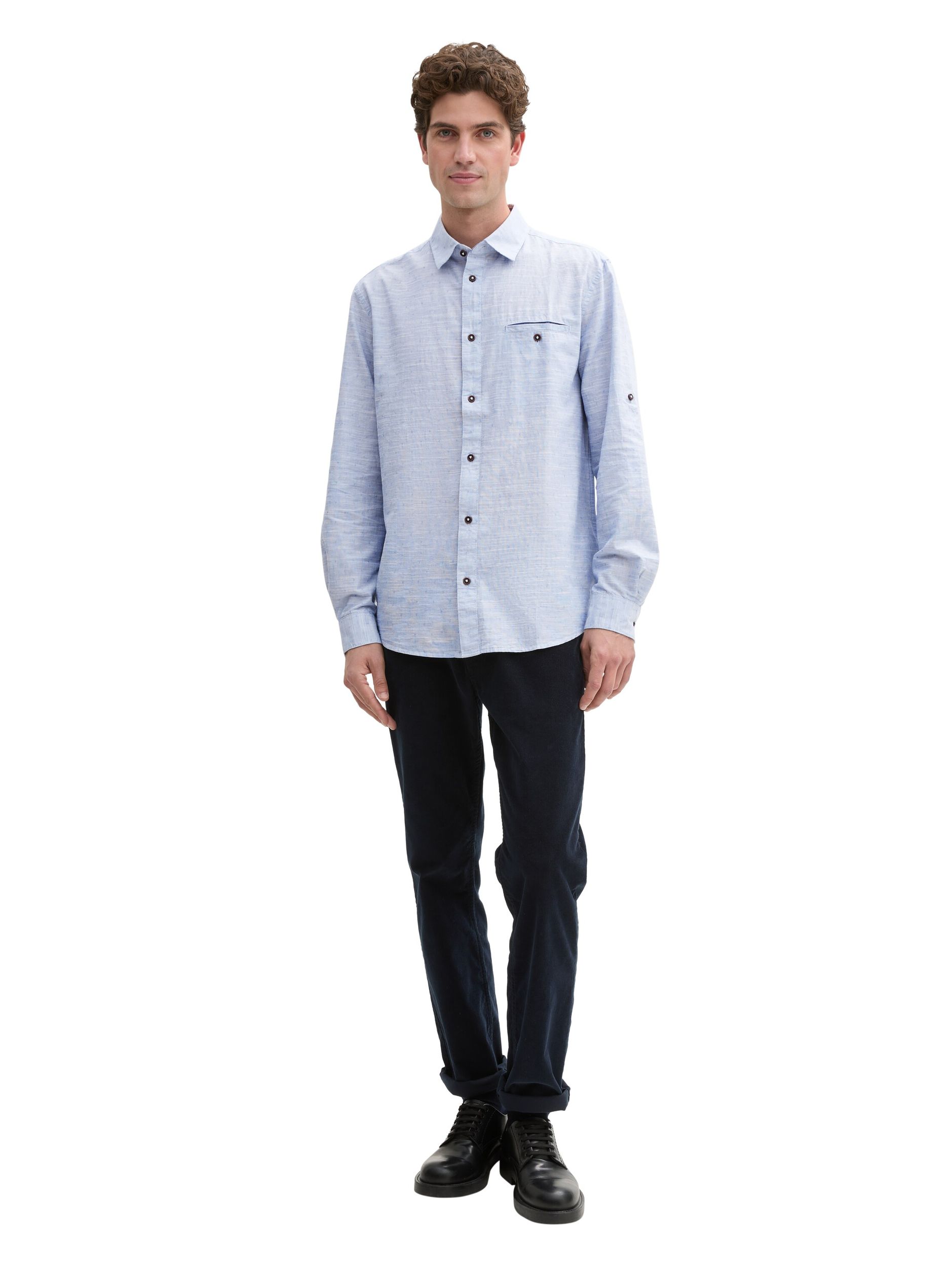 Tom Tailor |  Tom Tailor Hemd Slim Fit  | XL | white blue fil a fil dobby