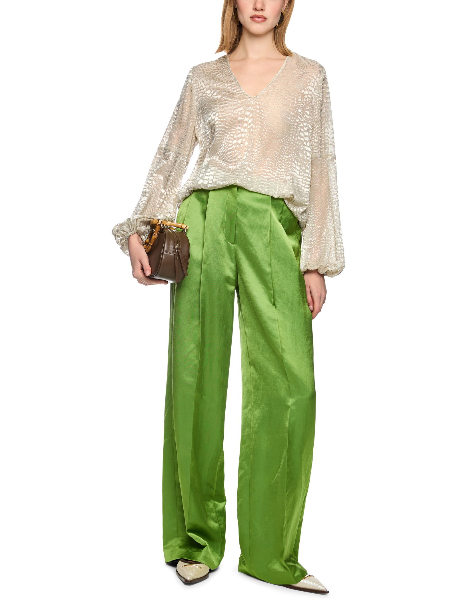 Marc Cain Collections |  Marc Cain Collections Druckbluse  | 46 | bright ecru