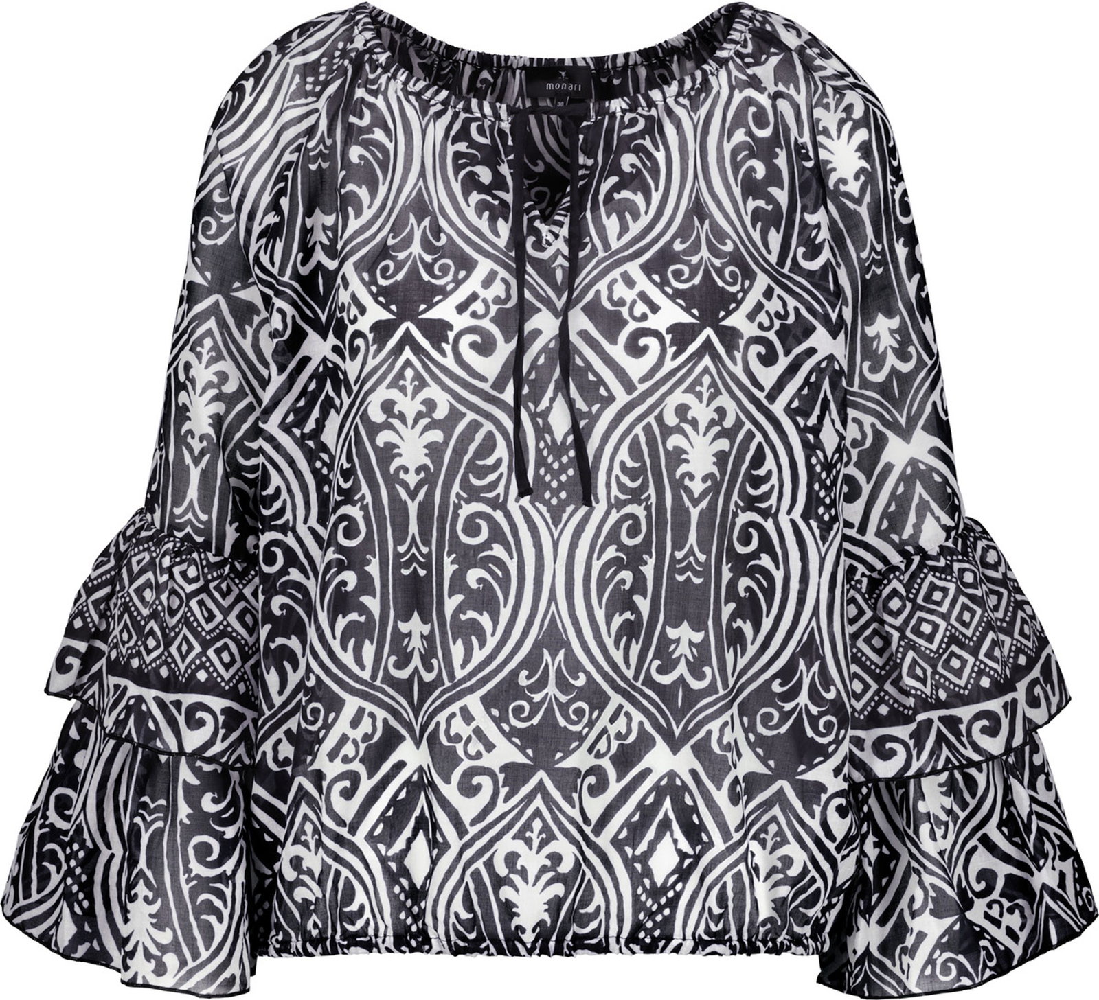 Monari |  Monari Druckbluse  | 42 | schwarz ringel