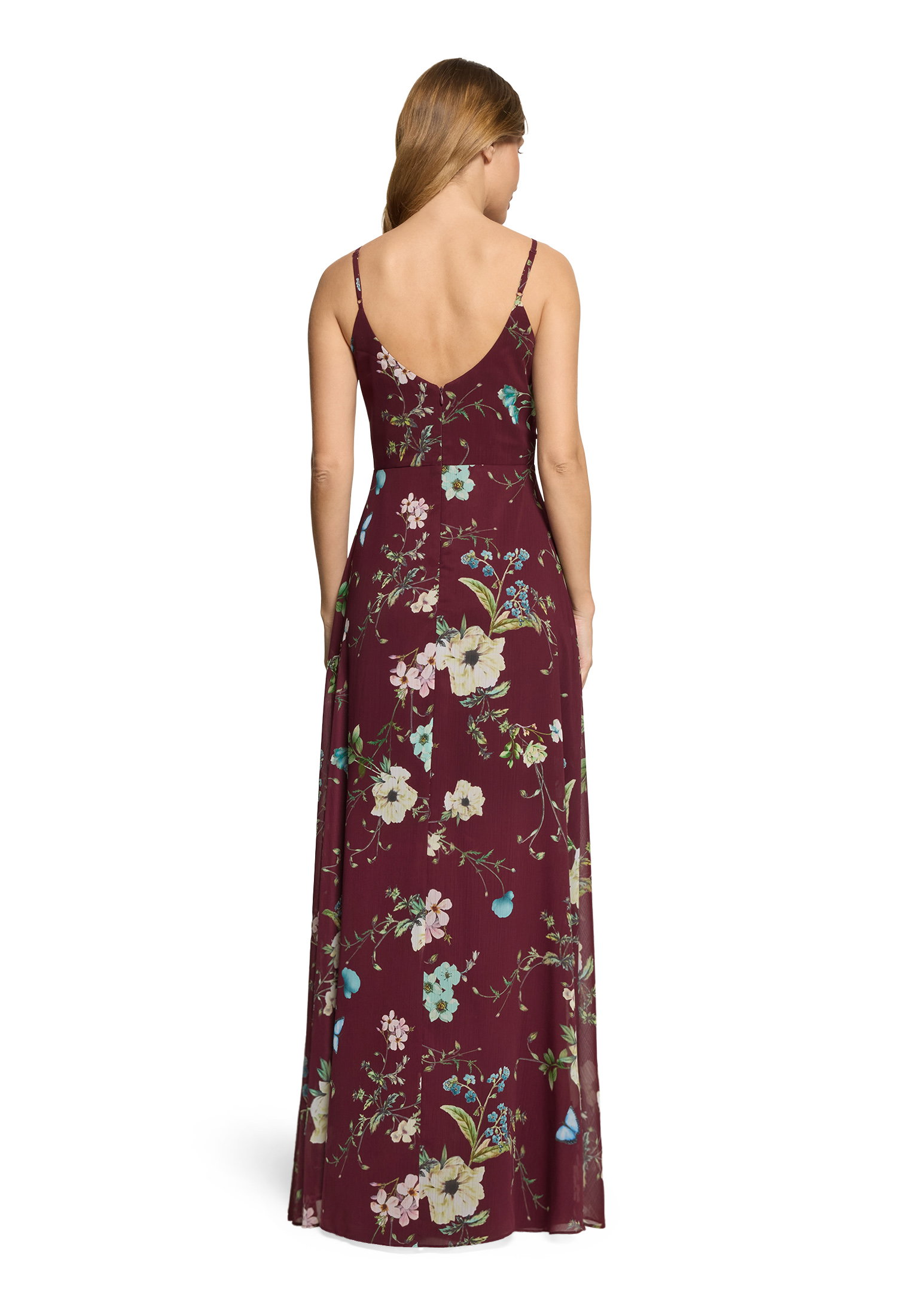 Kleid Lang ohne Arm, Dark Red/Green #4