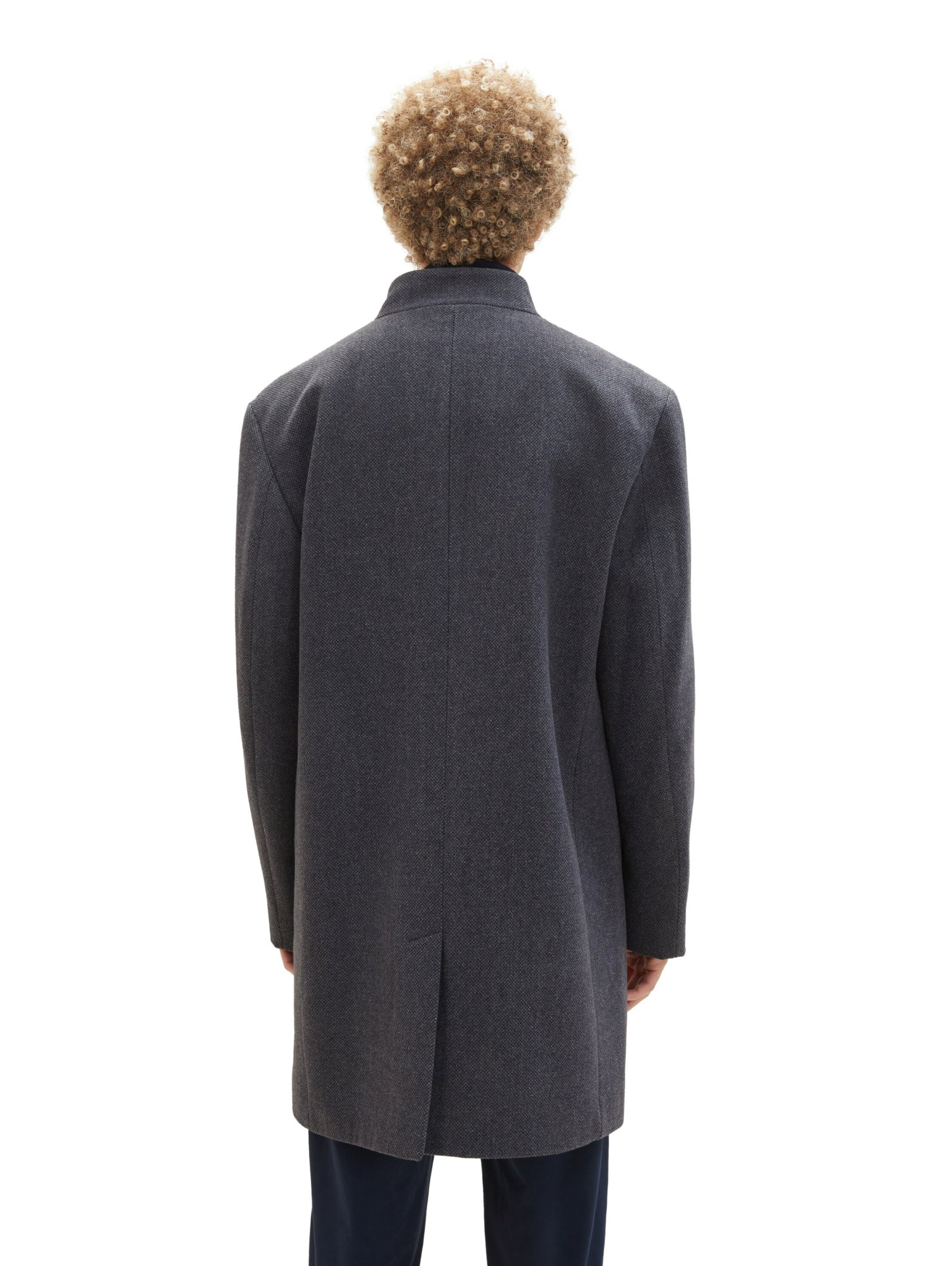 three button wool coat, blueish salt and pepper #5