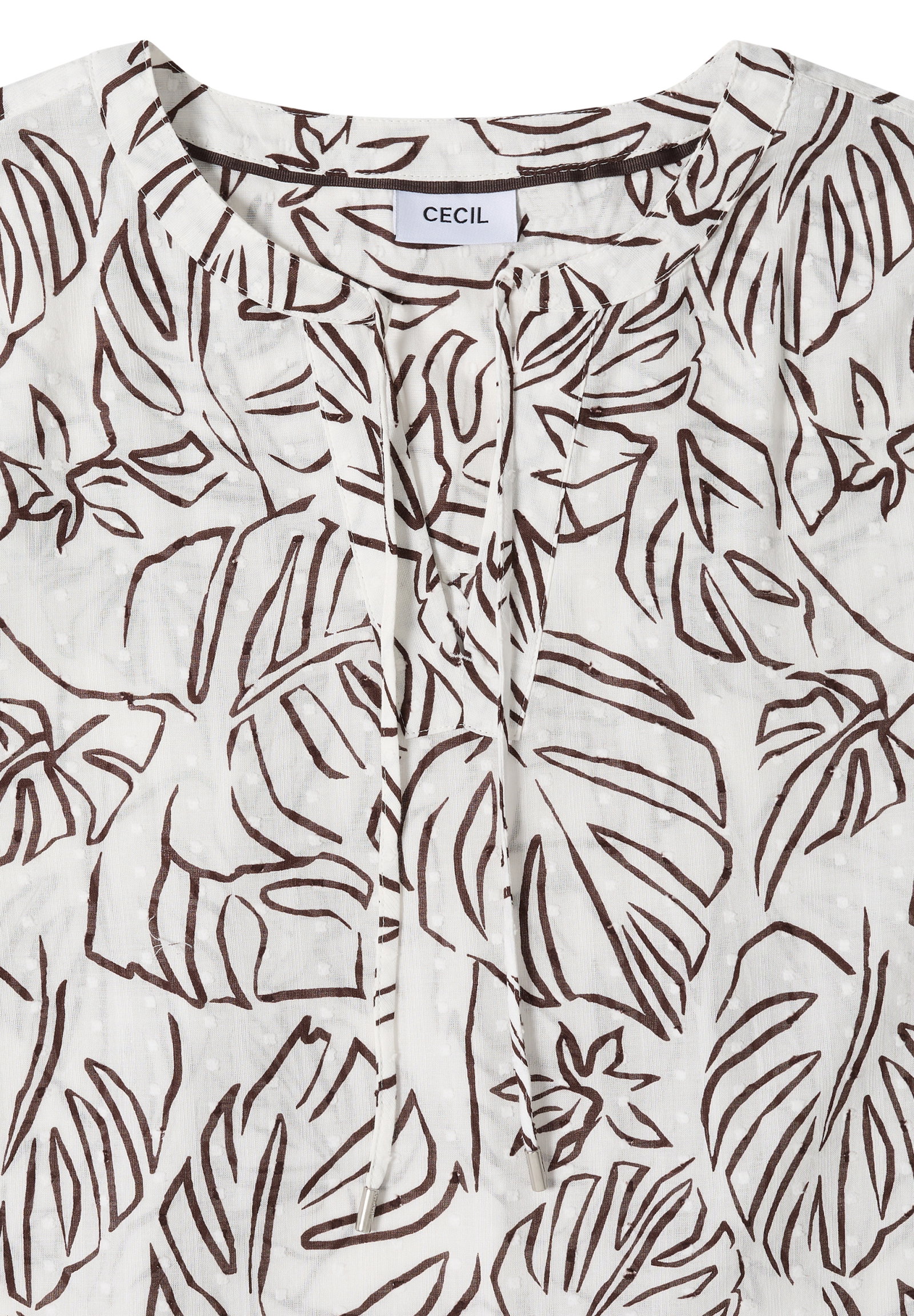 TOS Print Tunic Blouse, light alabaster white #2
