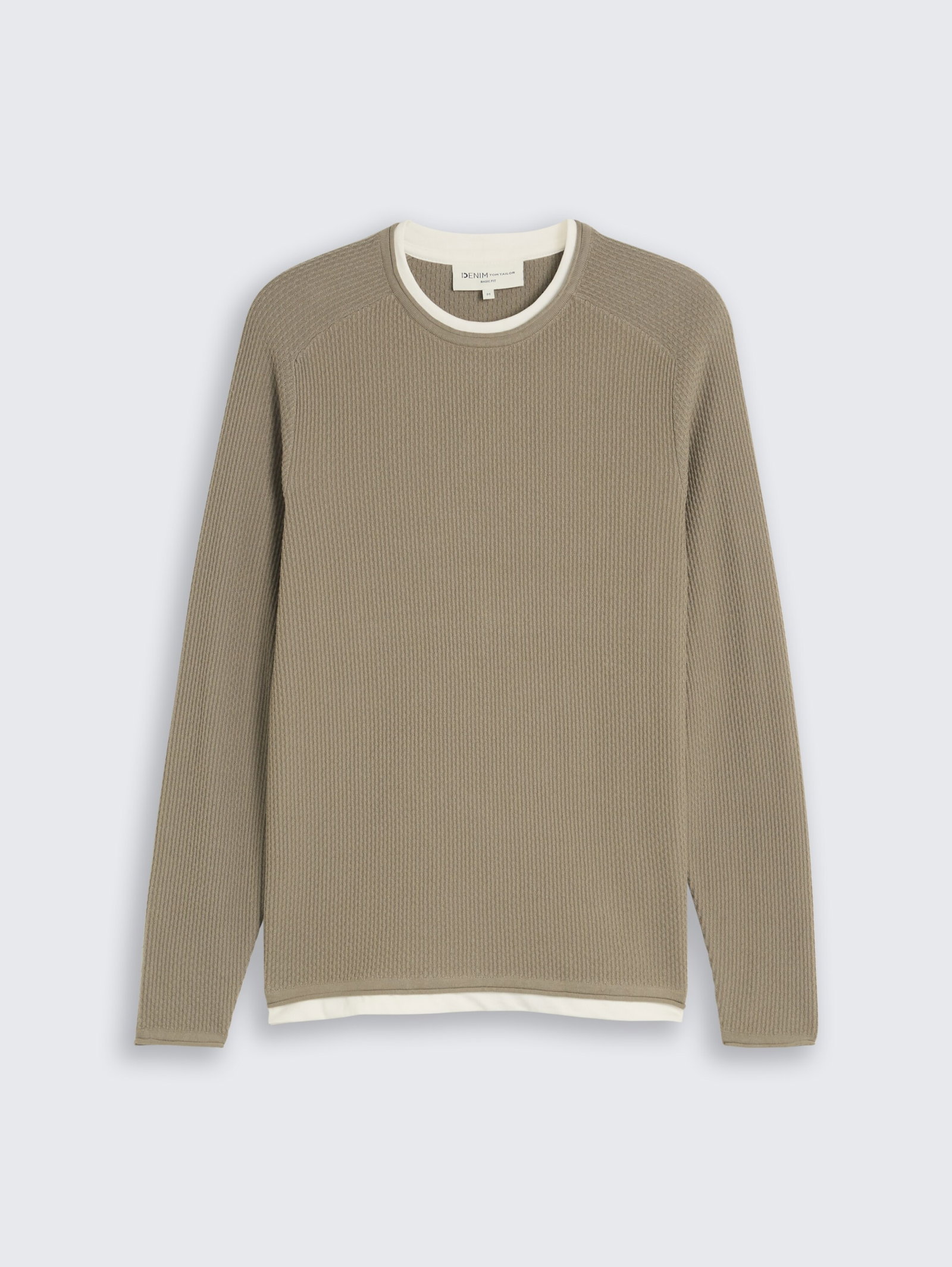 structured double layer knit, dark sage green #1