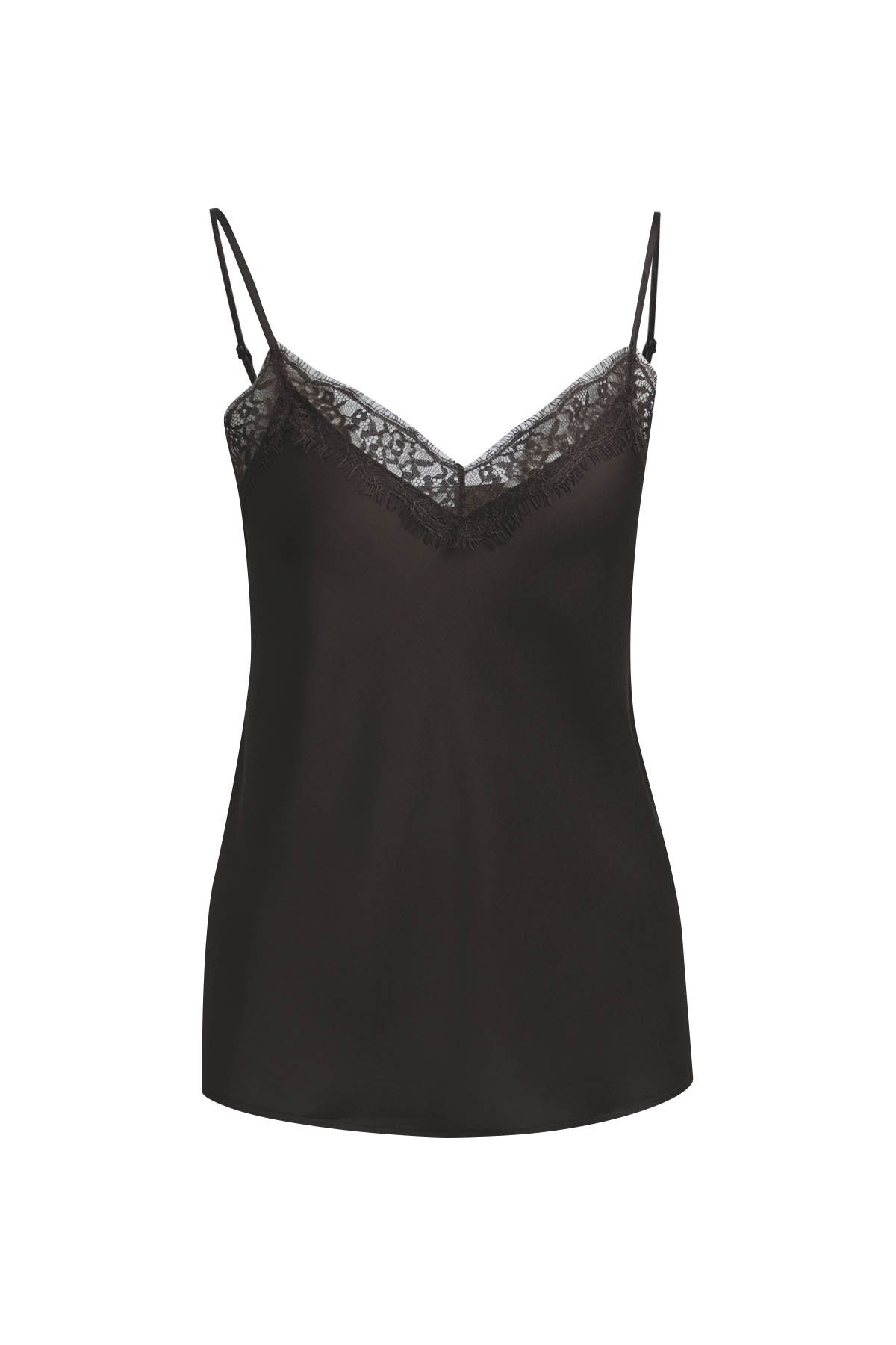 WOVEN TOP W/ ADJUSTABLE STRAPS LACE, MOCCA #3