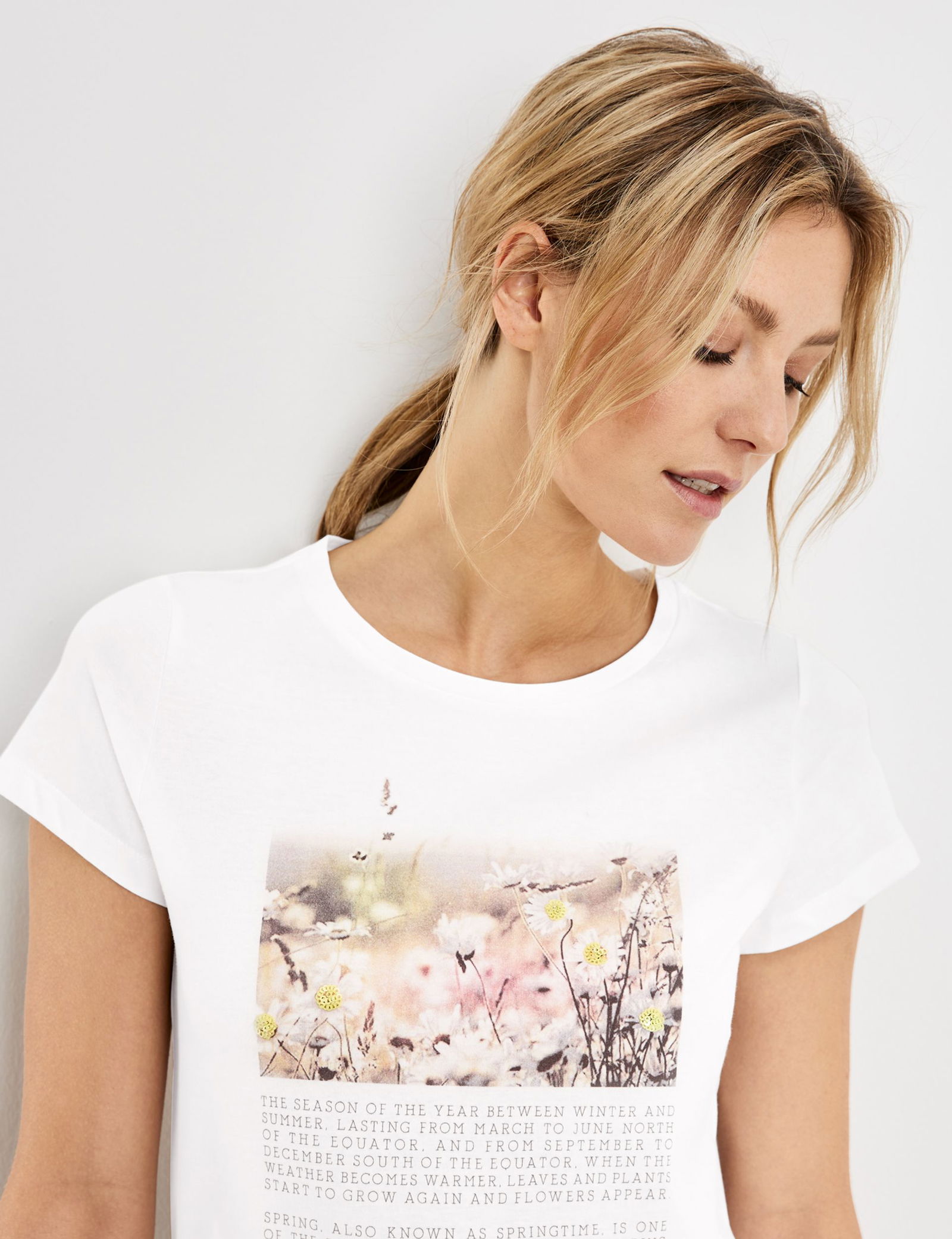 T-Shirt mit seitlichen Raffungen GOTS