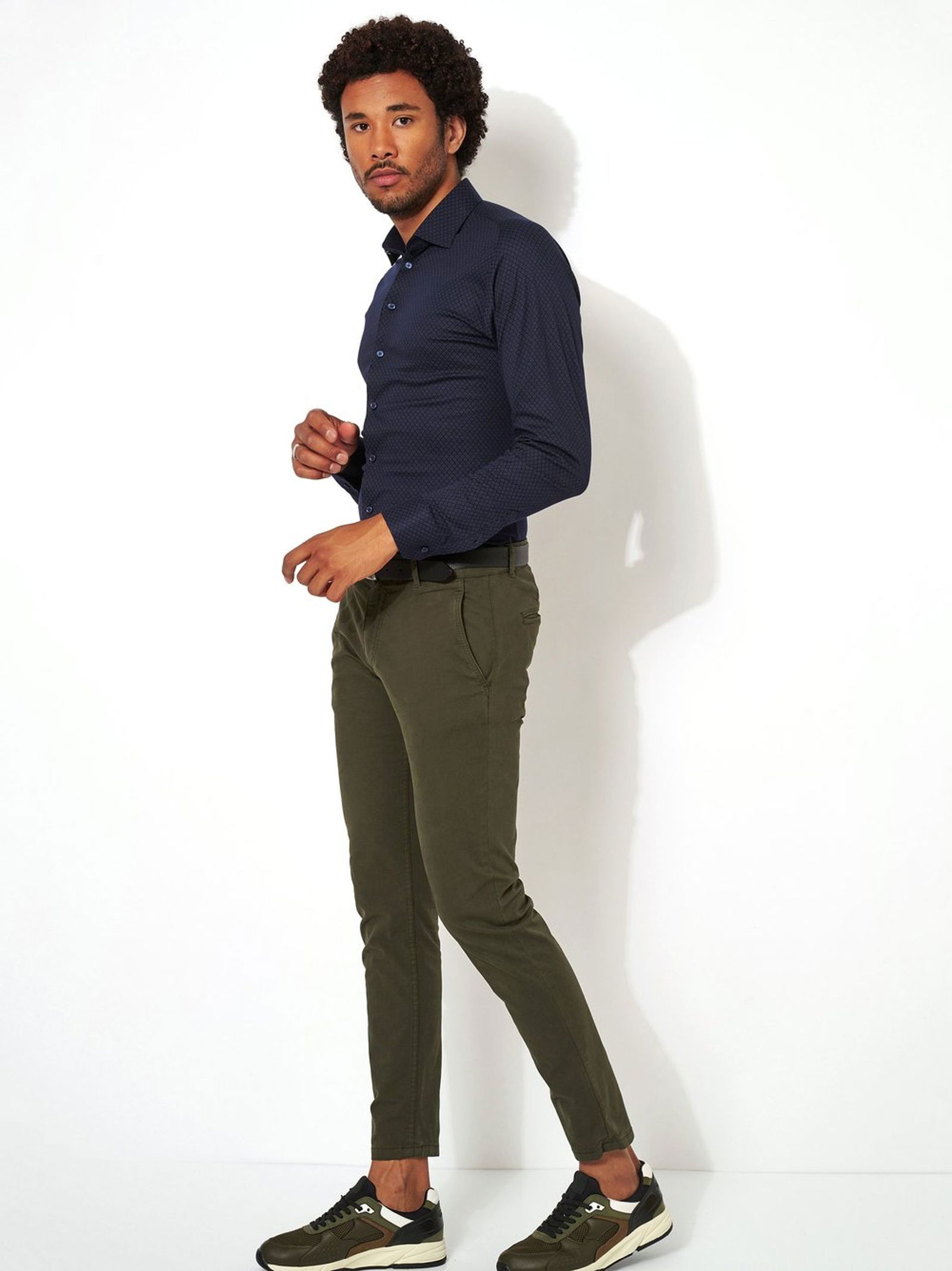 DESOTO | DESOTO Hemd Slim Fit | XXL | navy with light blue dots