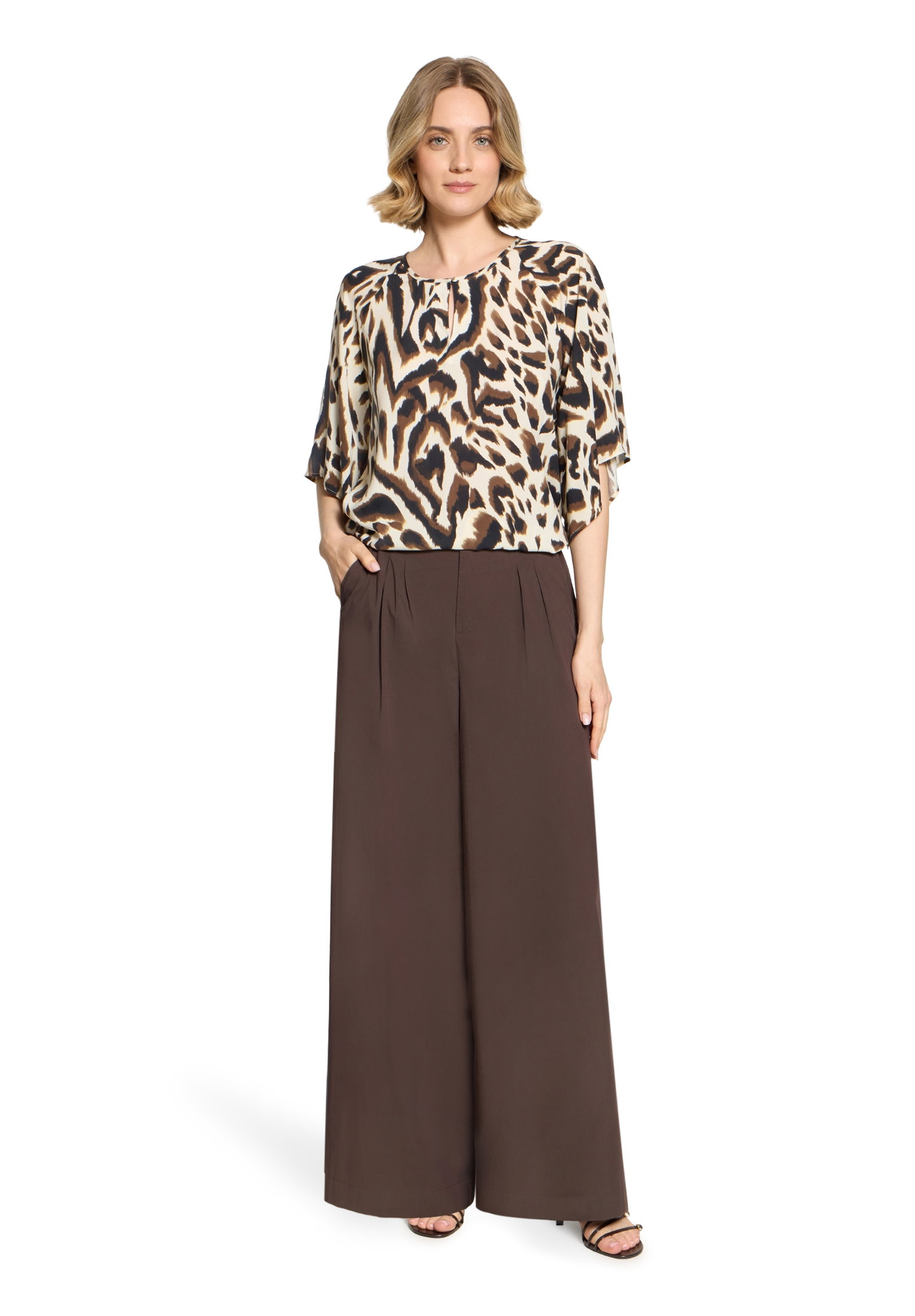 Bluse Kurz 1/2 Arm, Nature/Khaki #5