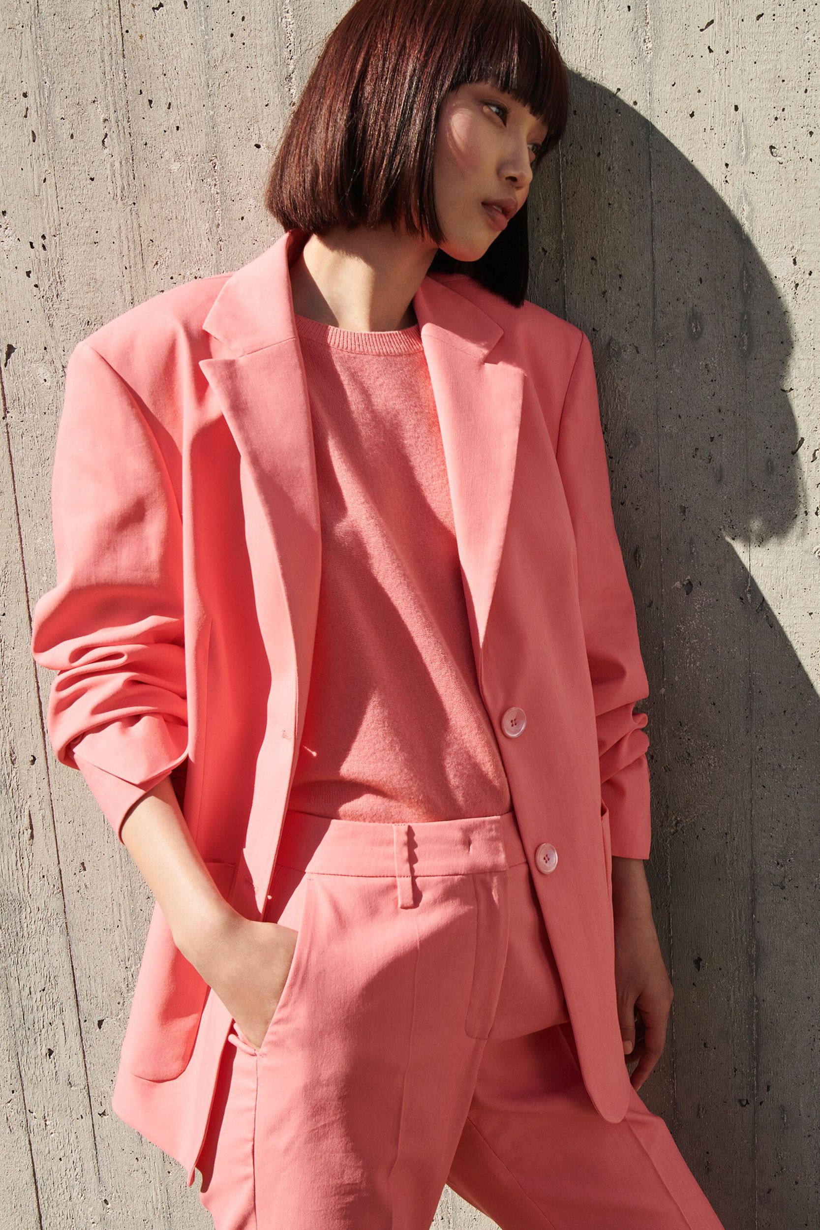 Gabardine-Blazer, tulip rose