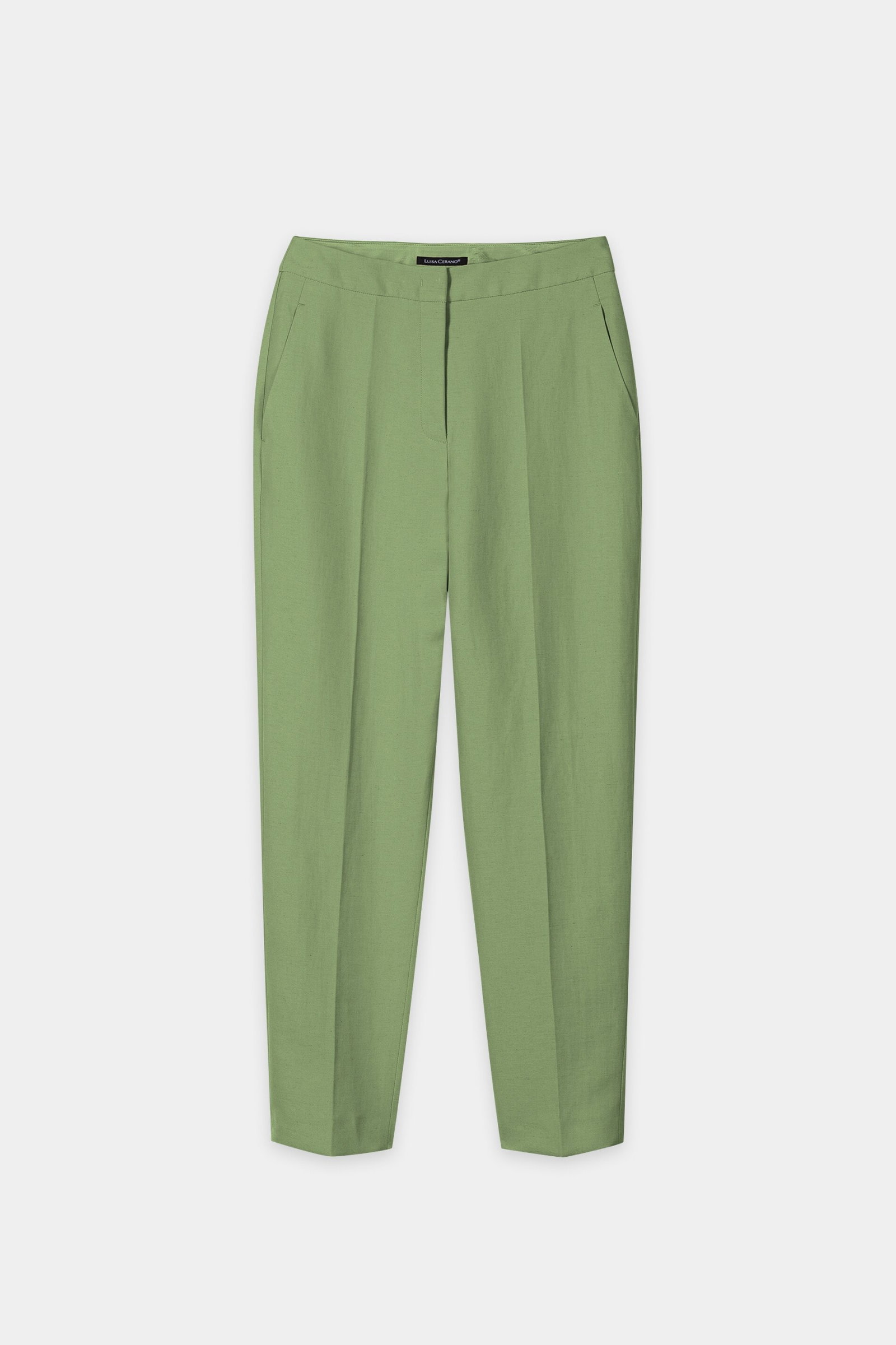 Luisa Cerano verkürzte Tapered-Hose aus hochwertigem Leinen-Mischgewebe #1
