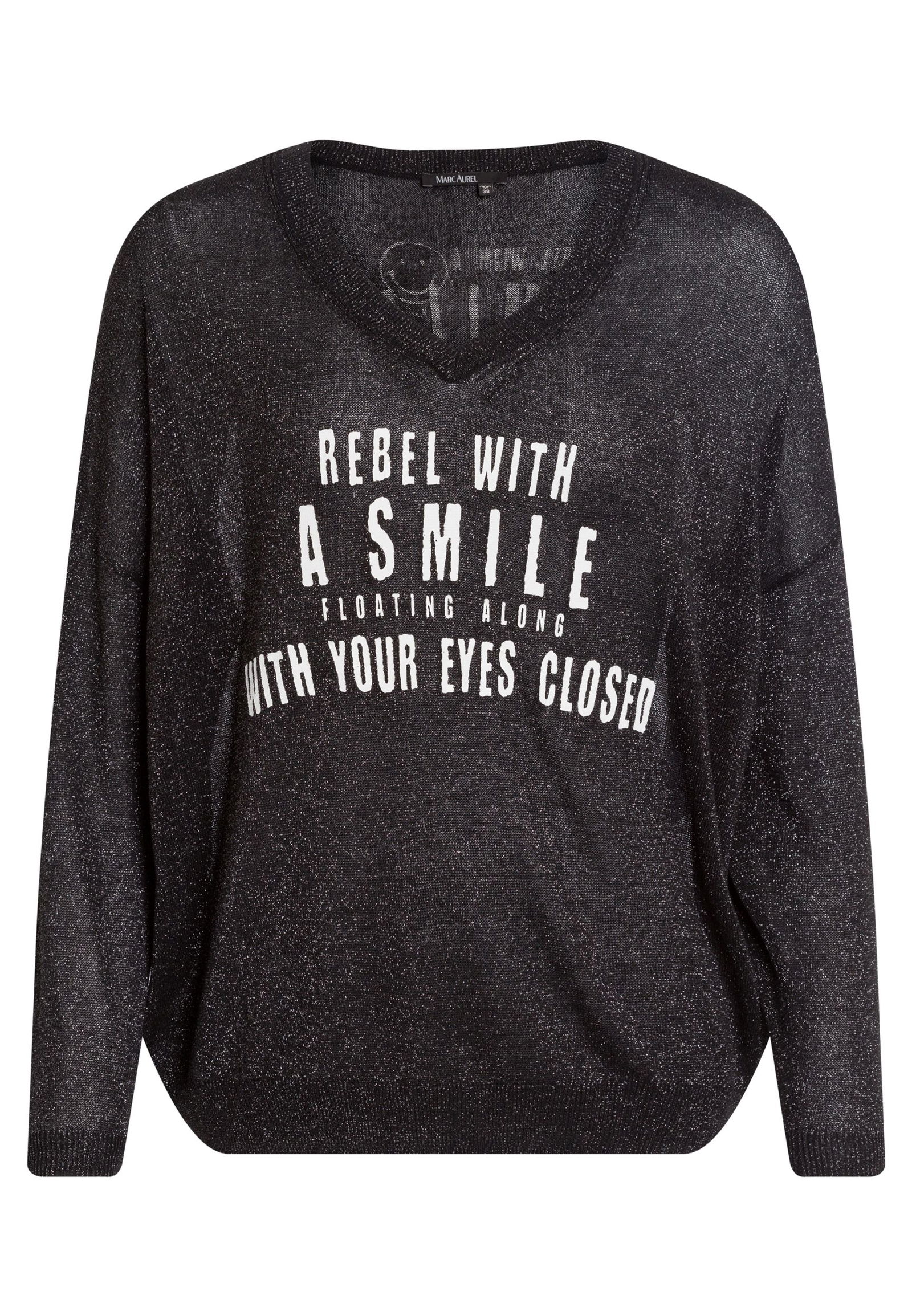 Marc Aurel |  Pullover mit Logo-Print | 46 | black varied