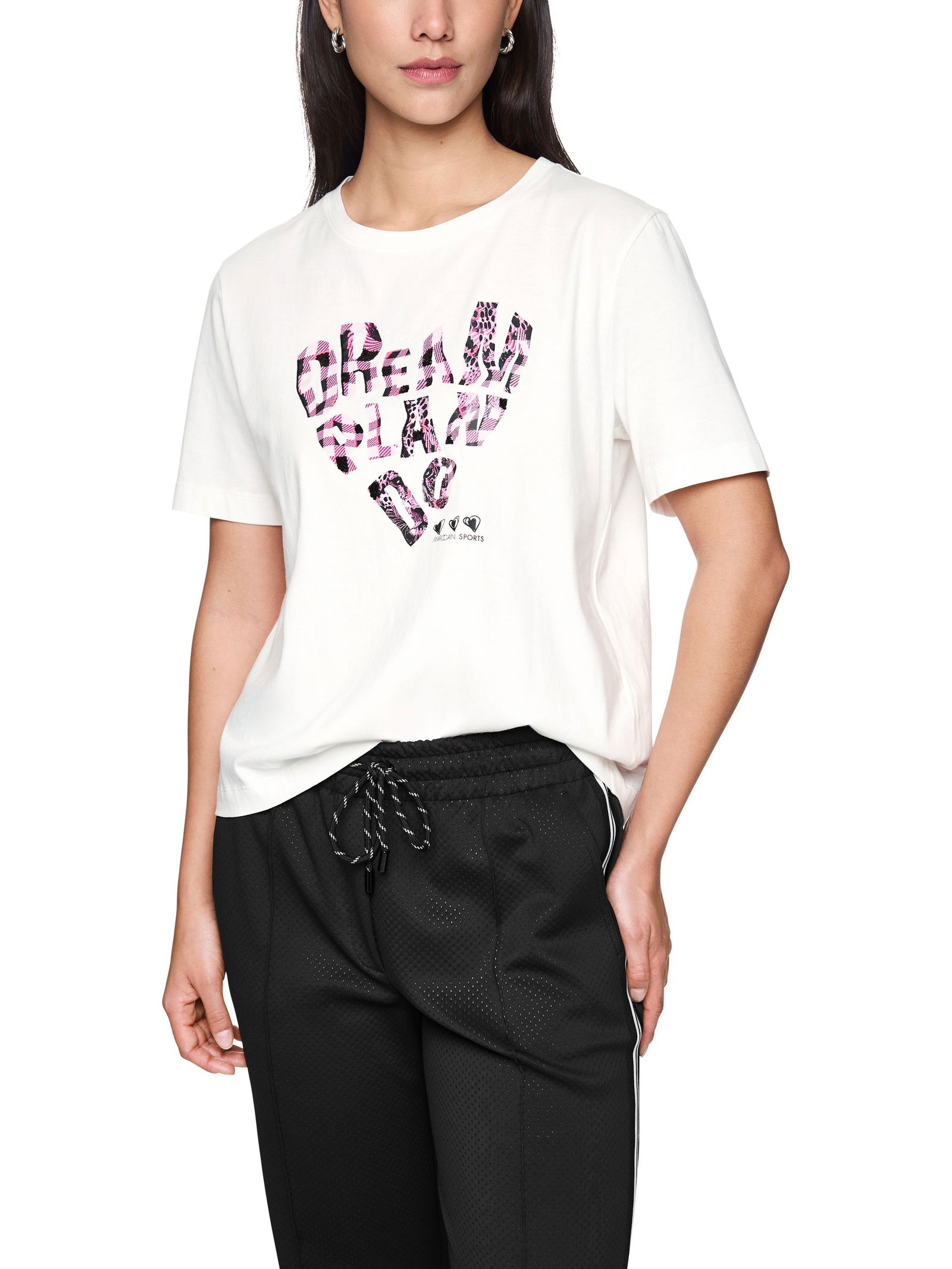 Marc Cain Sports | Baumwollshirt mit Aufdruck | 40 | off-white