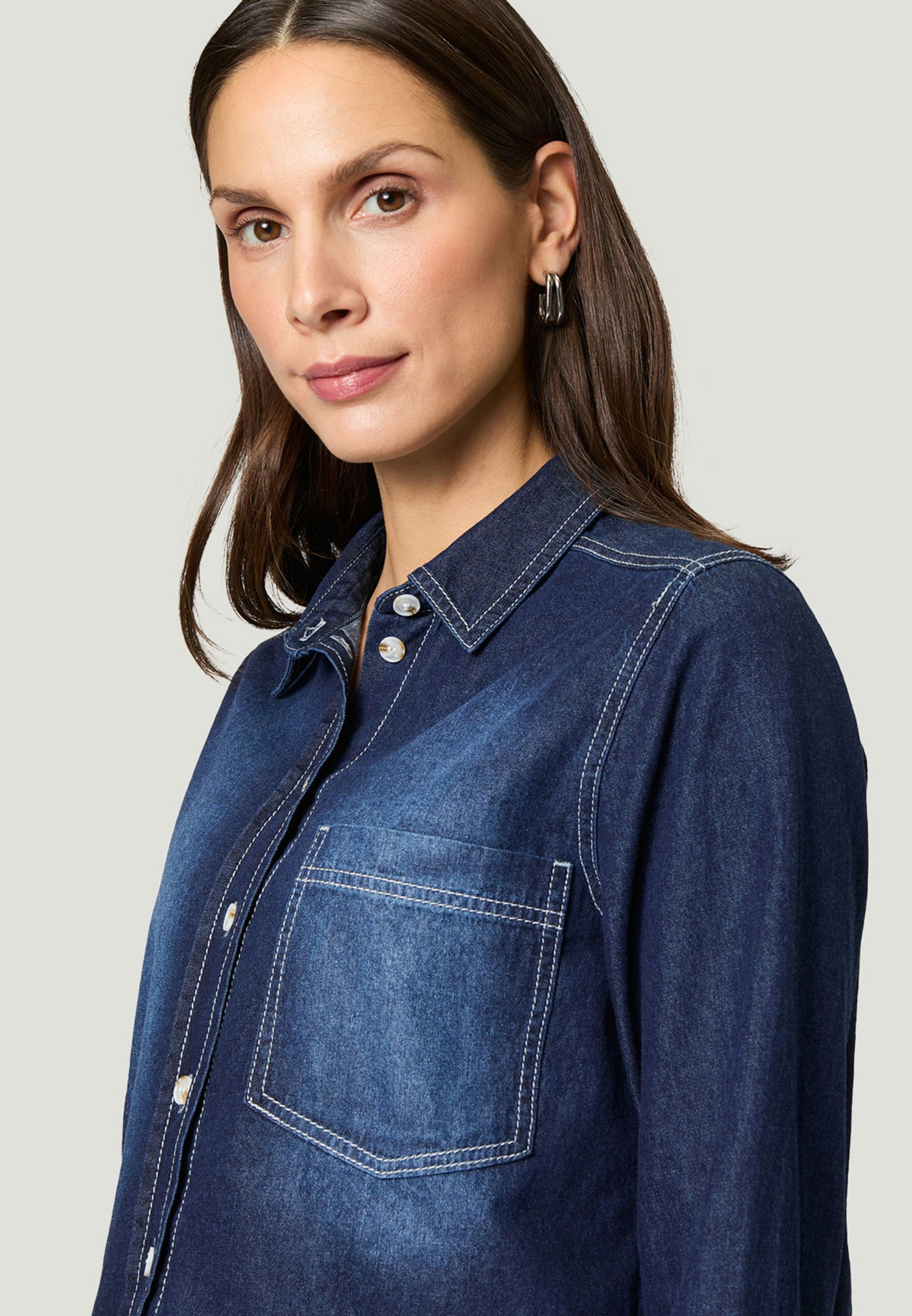 Zero |  Zero  Jeansbluse | 44 | dark blue denim