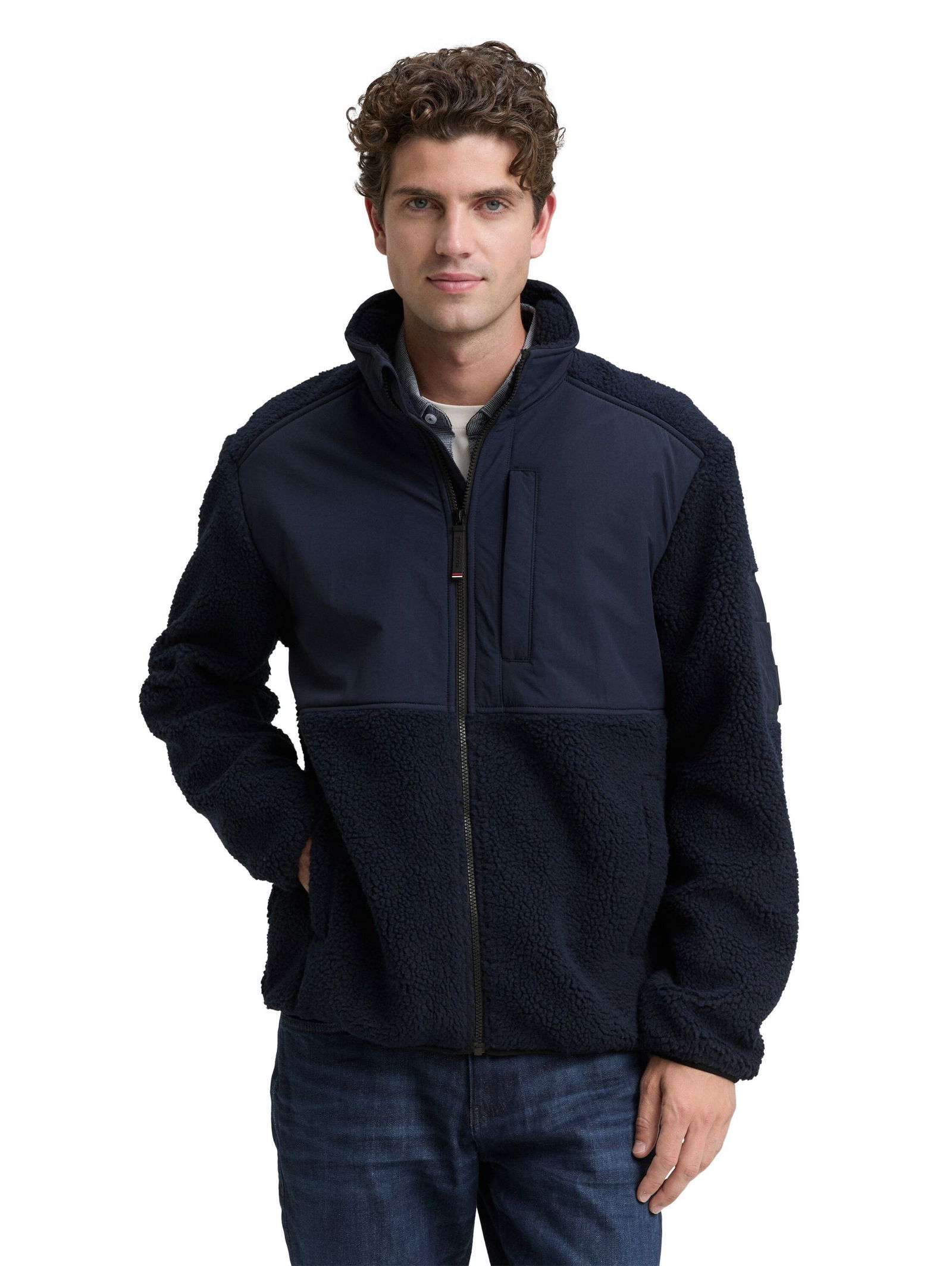 Tom Tailor | Teddy Jacke mit Stehkragen | M | sky captain blue