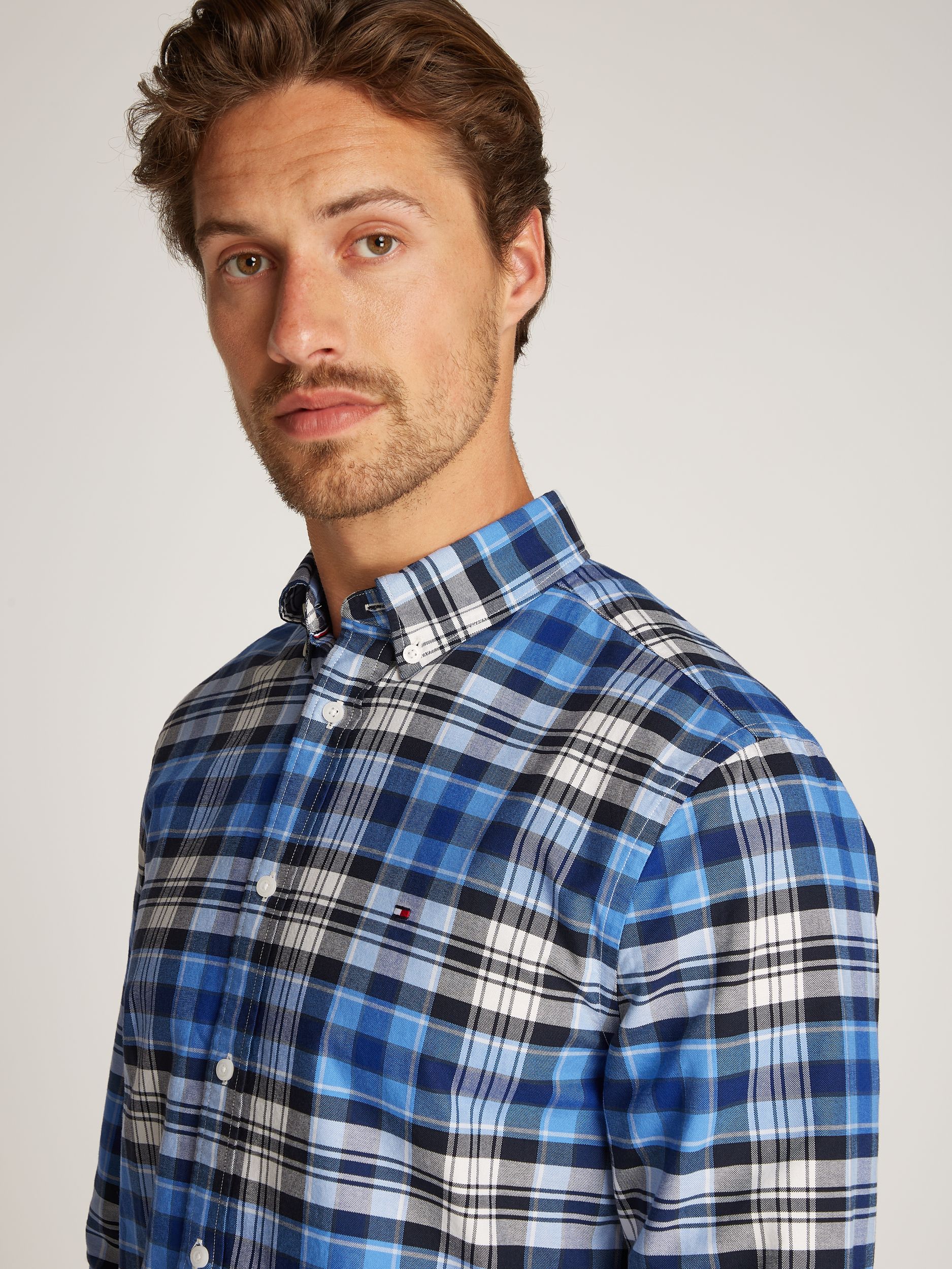  |  OXFORD HERITAGE PLAID RF SHIRT | XL | dark night navy big check